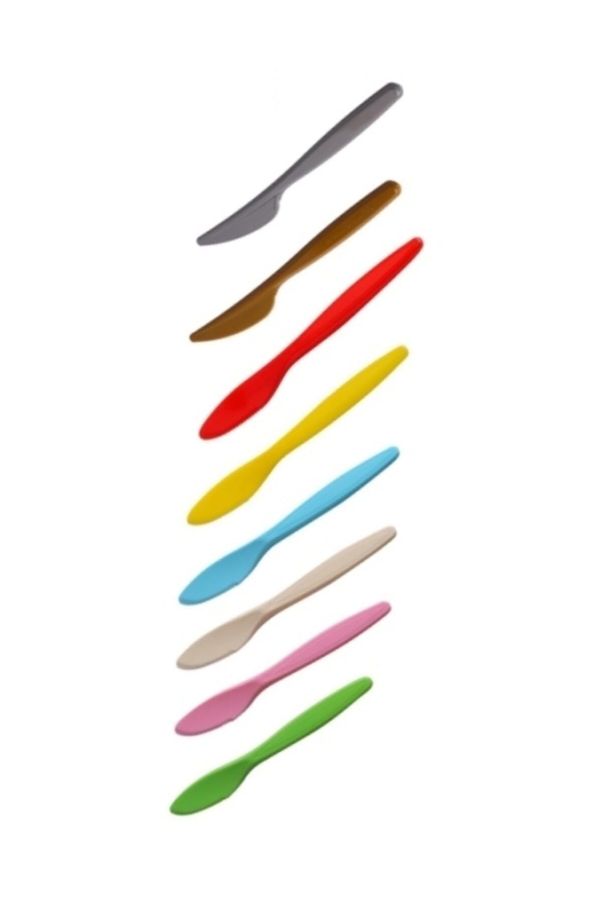 Kristal Renkli Luks Sert Model Plastik Bıçak 25 Adet