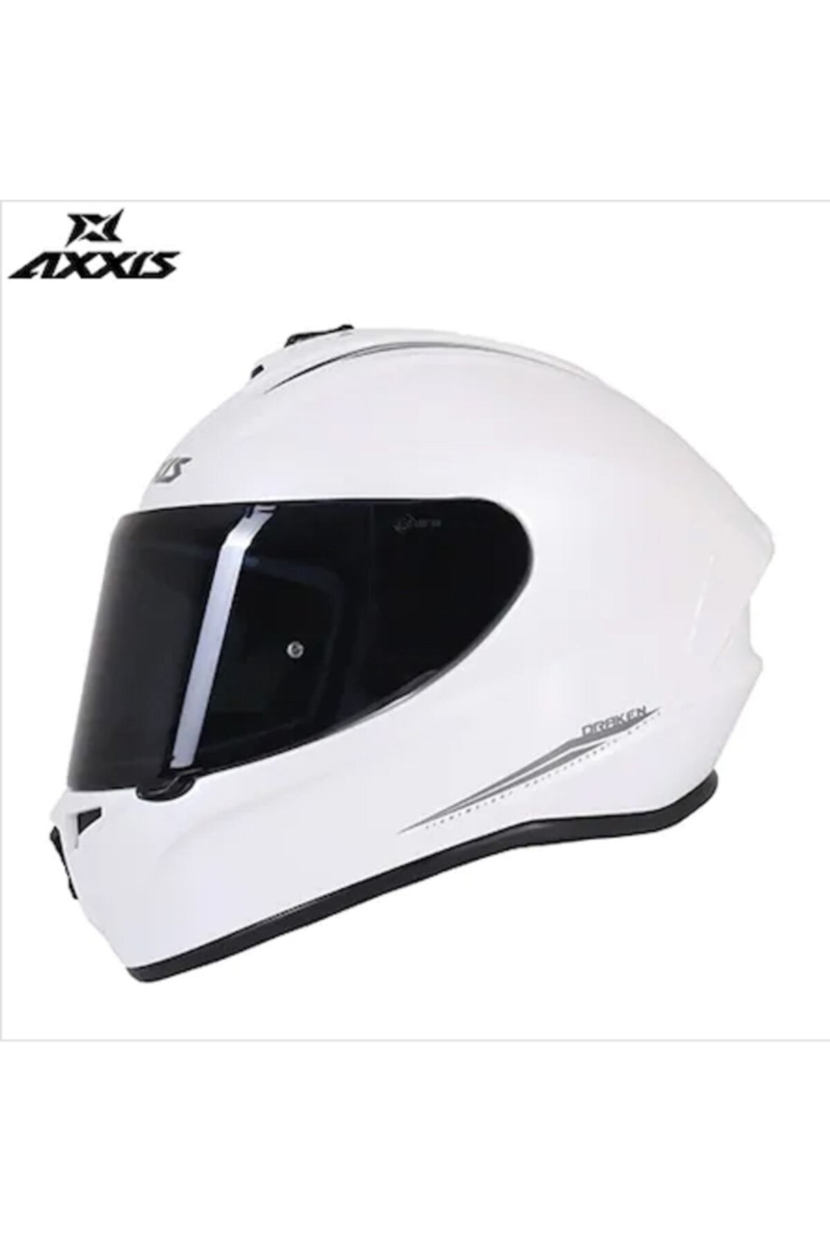 Axxis Draken Solid Kapalı Motosiklet Kaskı - Beyaz - Şeffaf Cam