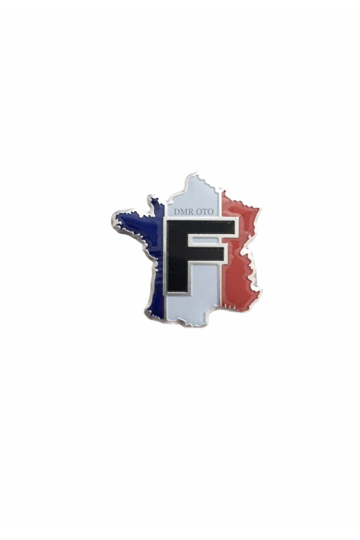 DMR Fransa Harita Krom Kaplama Renkli Paslanmaz Metal Arma Amblem Yapışkanlı