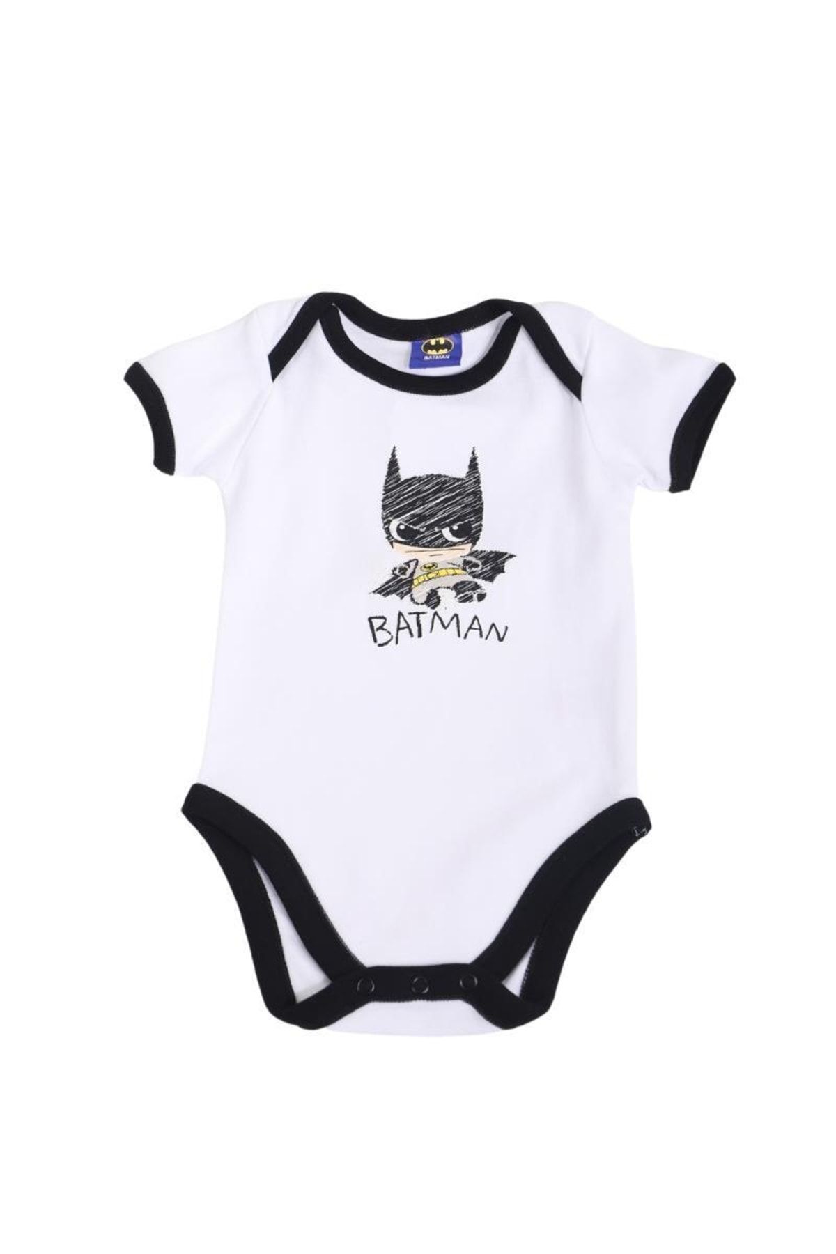 Batman Erkek Bebek Lisanslı Çıt Çıtlı Kısa Kol Zıbın Body