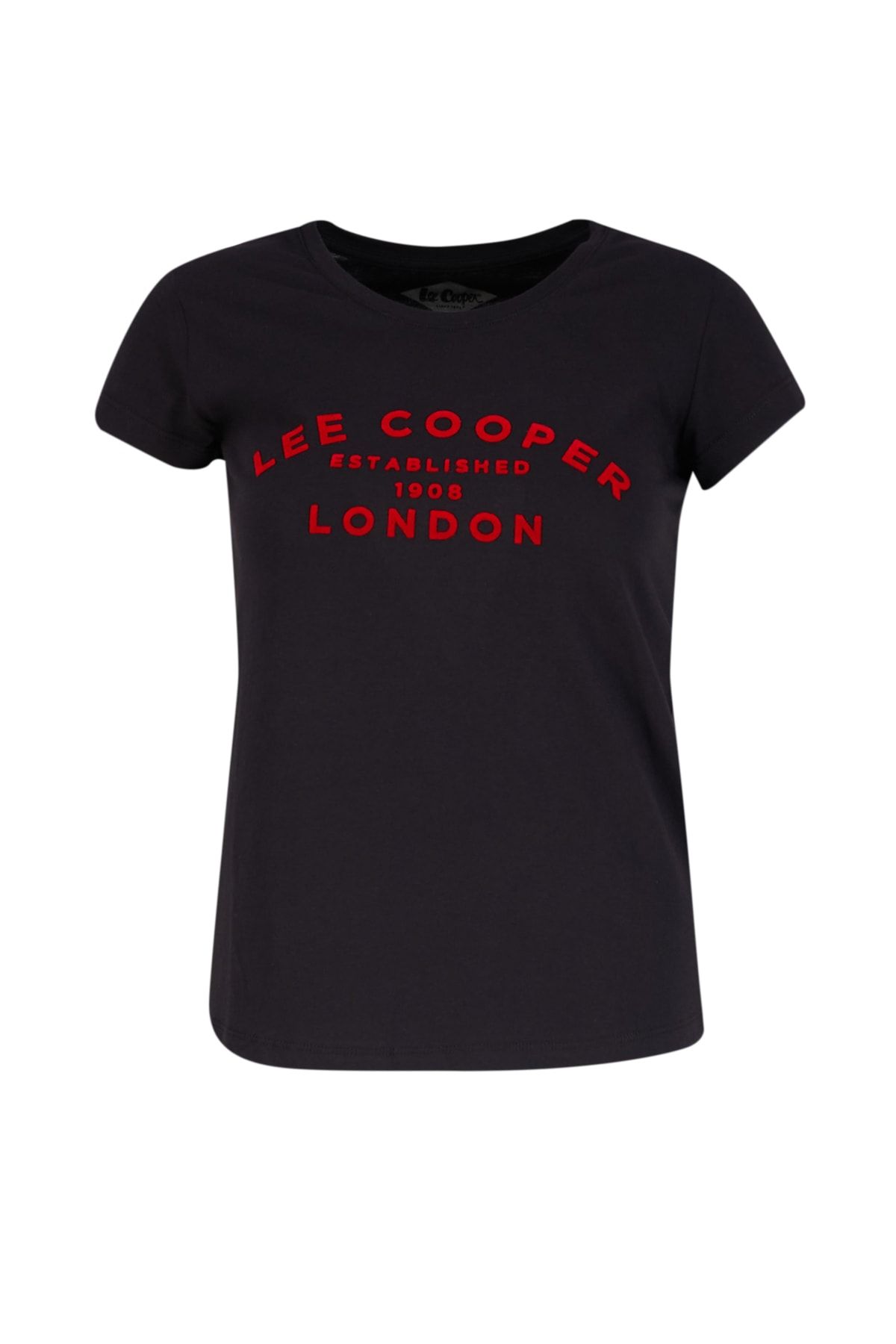 Lee Cooper London Kadın Bisiklet Yaka T-shirt Siyah