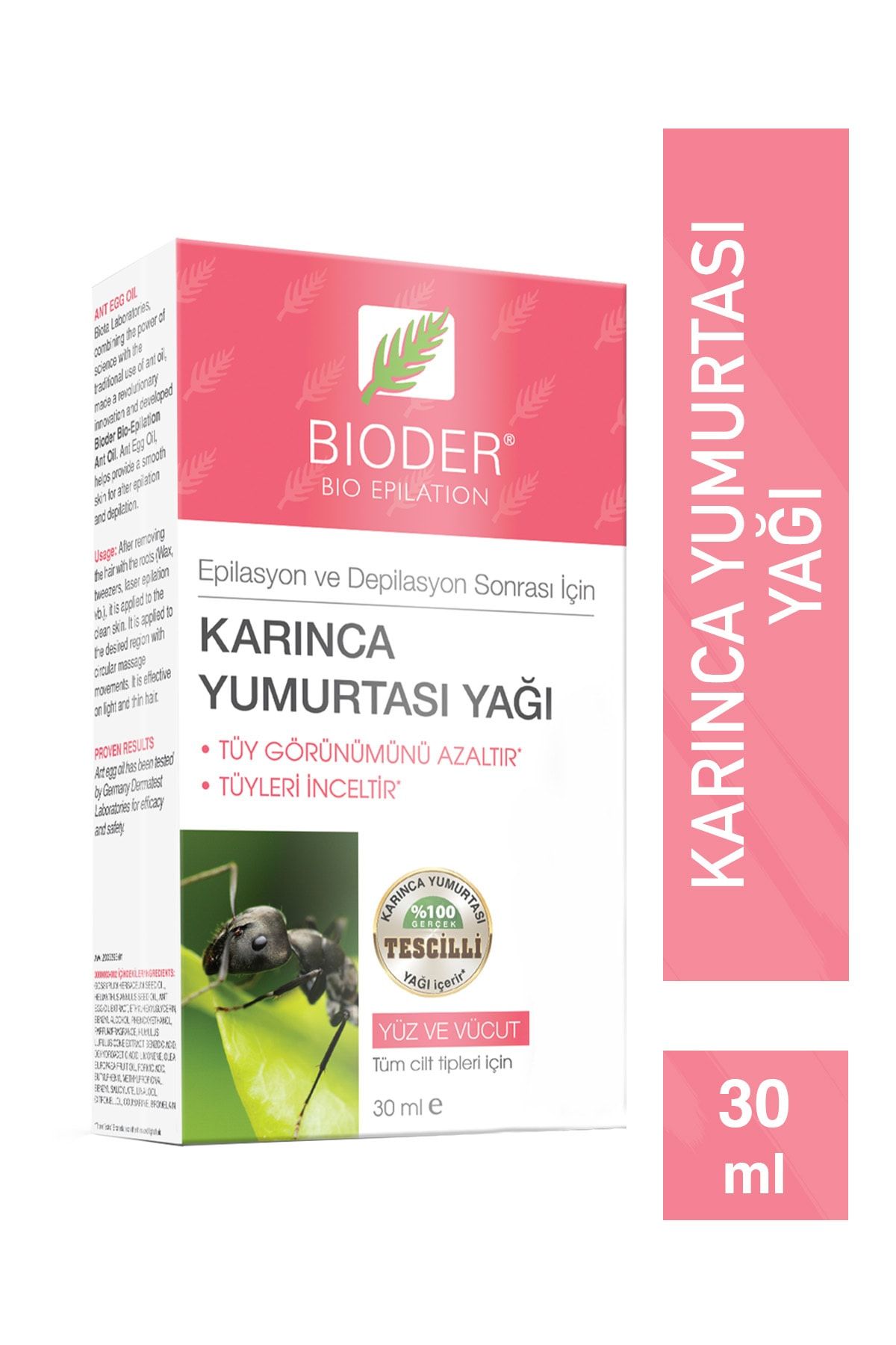 Bioder Bio Epilation Tüy Azaltıcı Karınca Yumurtası Yağı 30 ml