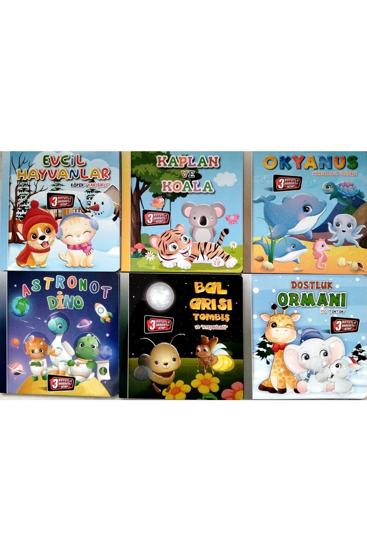 Kids Babies 3 Boyutlu Hareketli Kitap 6lı Set 2.seri Pop-up Kitaplar