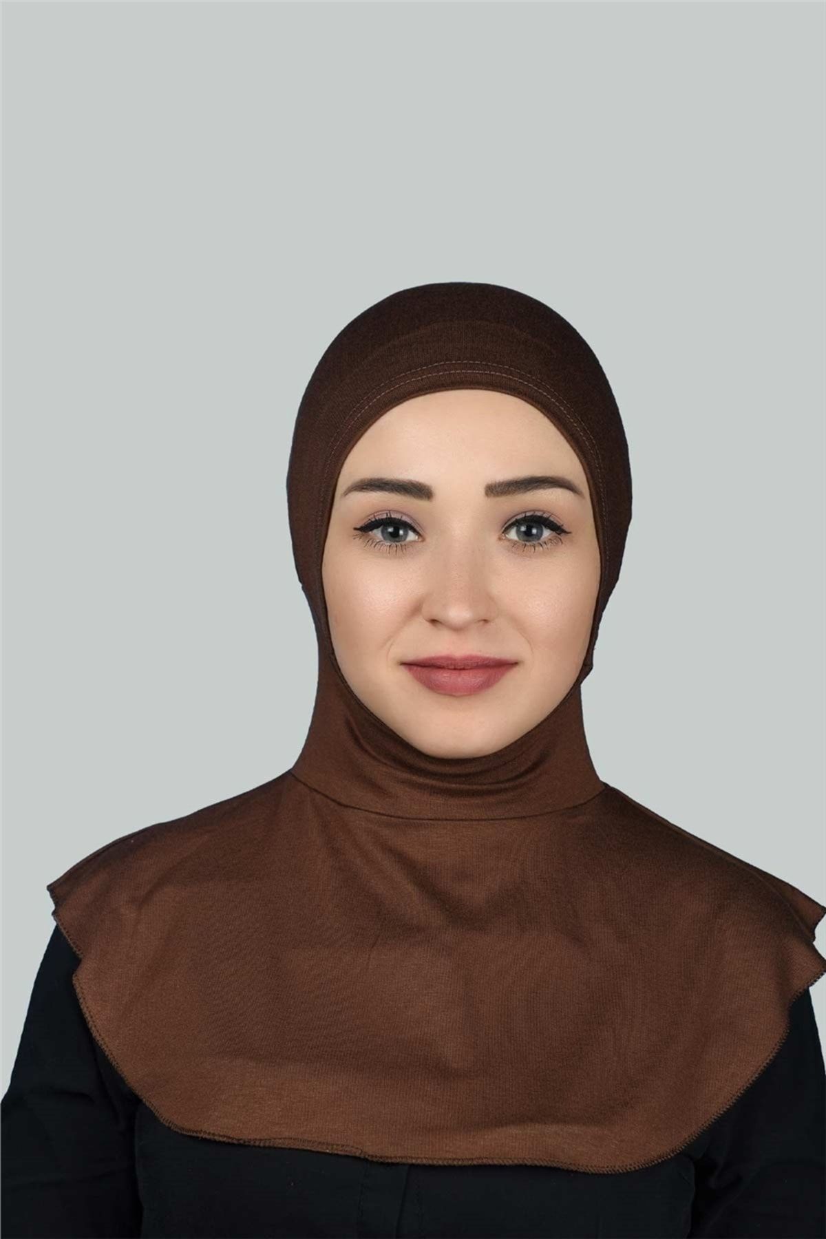 Altobeh Kadın Tesettür Pratik Boyunluklu Hijab - Sporcu Bone - Çikolata