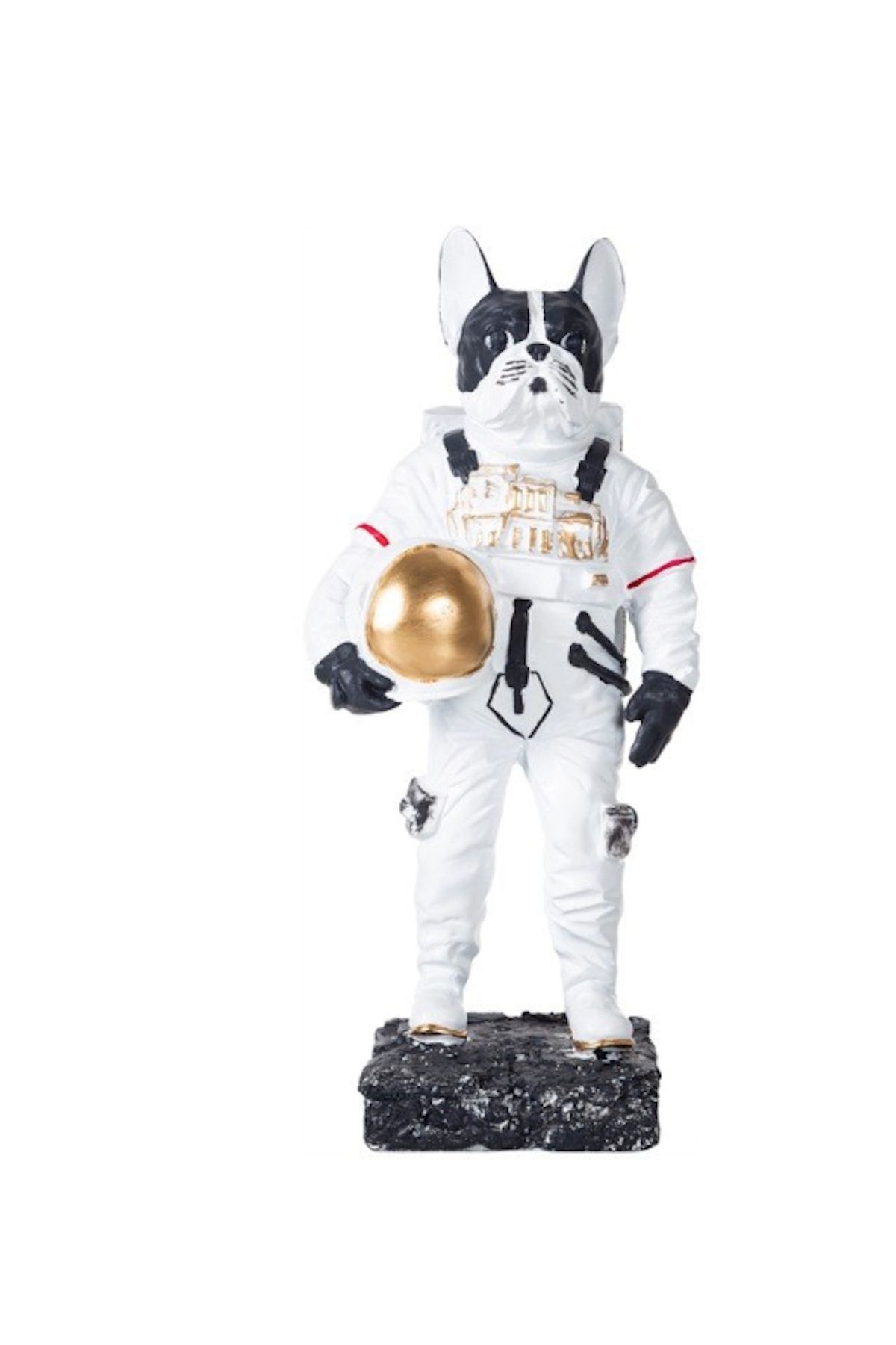 biomaxi plus Astronot Bulldog Köpek Biblo Dog Spaceman Dekorasyon Uzay 40x17x13cm