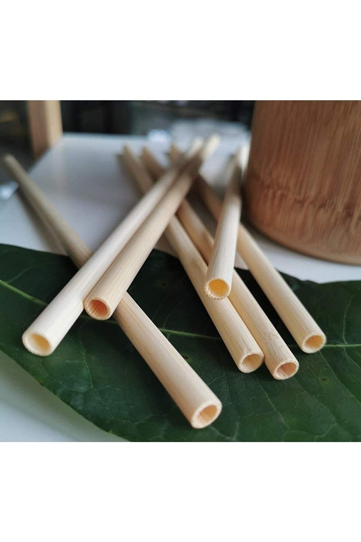 ÖZ NUR HOME Bambu Pipet Seti 10'lu & Doğal Pipet