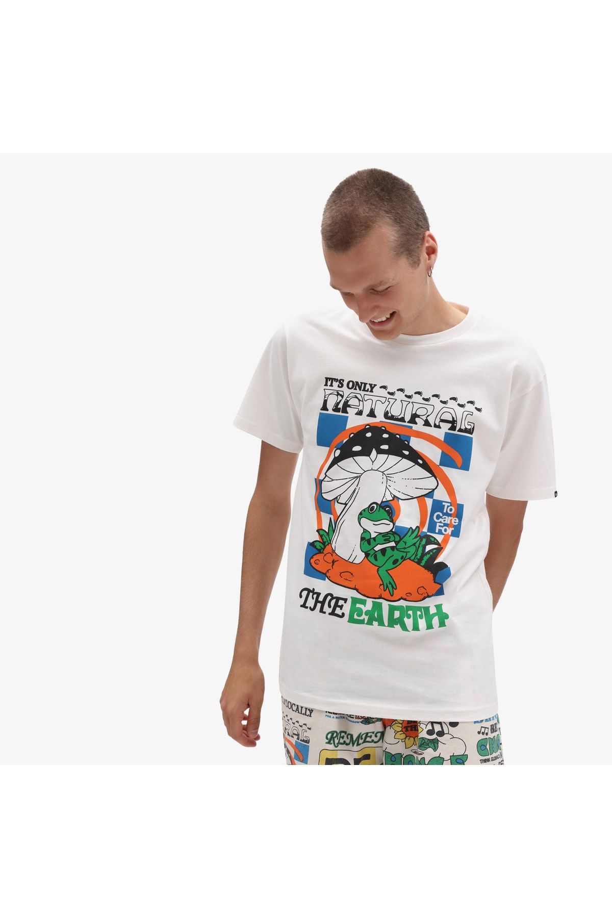 Vans Eco Positivity Erkek Krem T-shirt