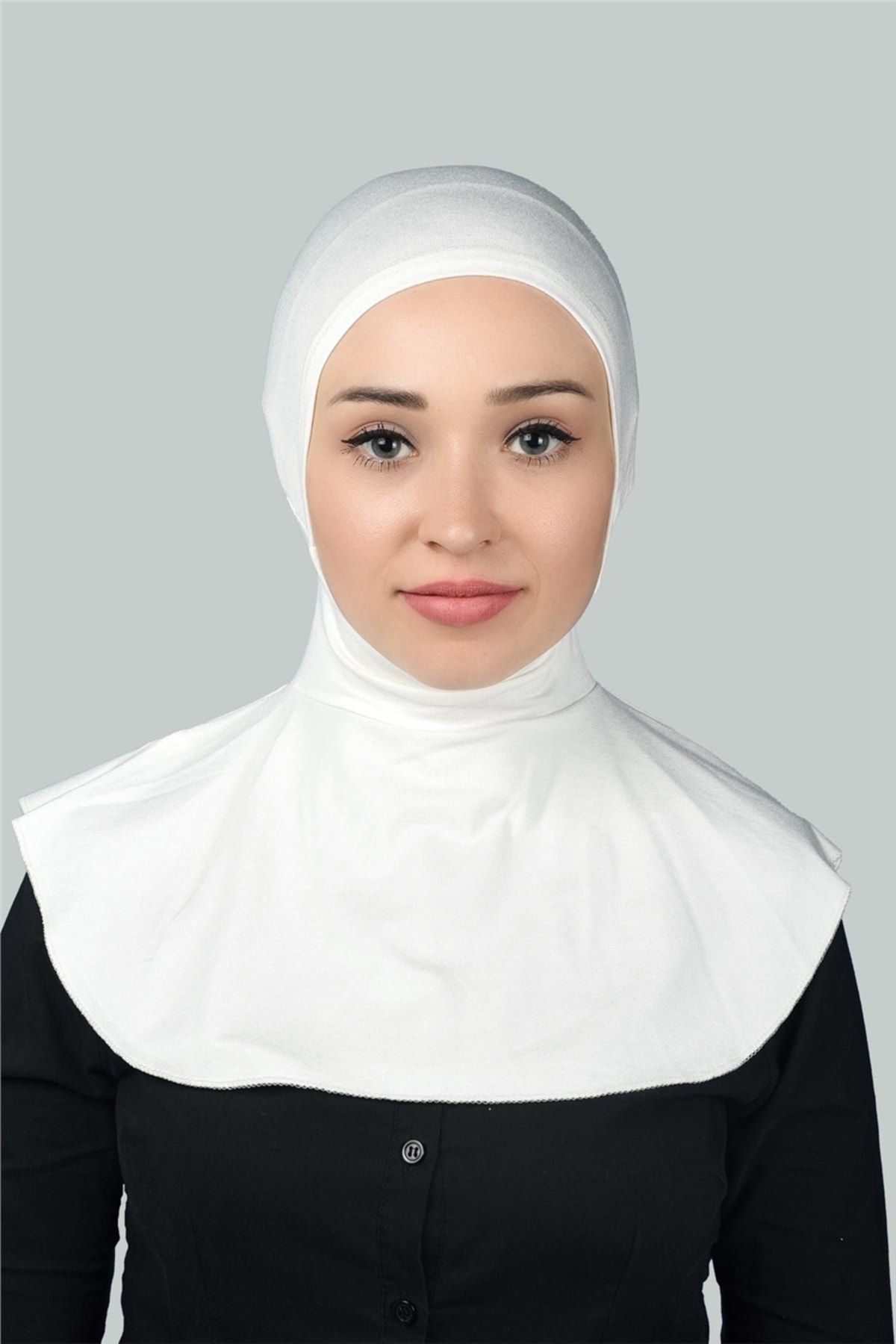 Altobeh Kadın Tesettür Pratik Boyunluklu Hijab - Sporcu Bone - Ekru
