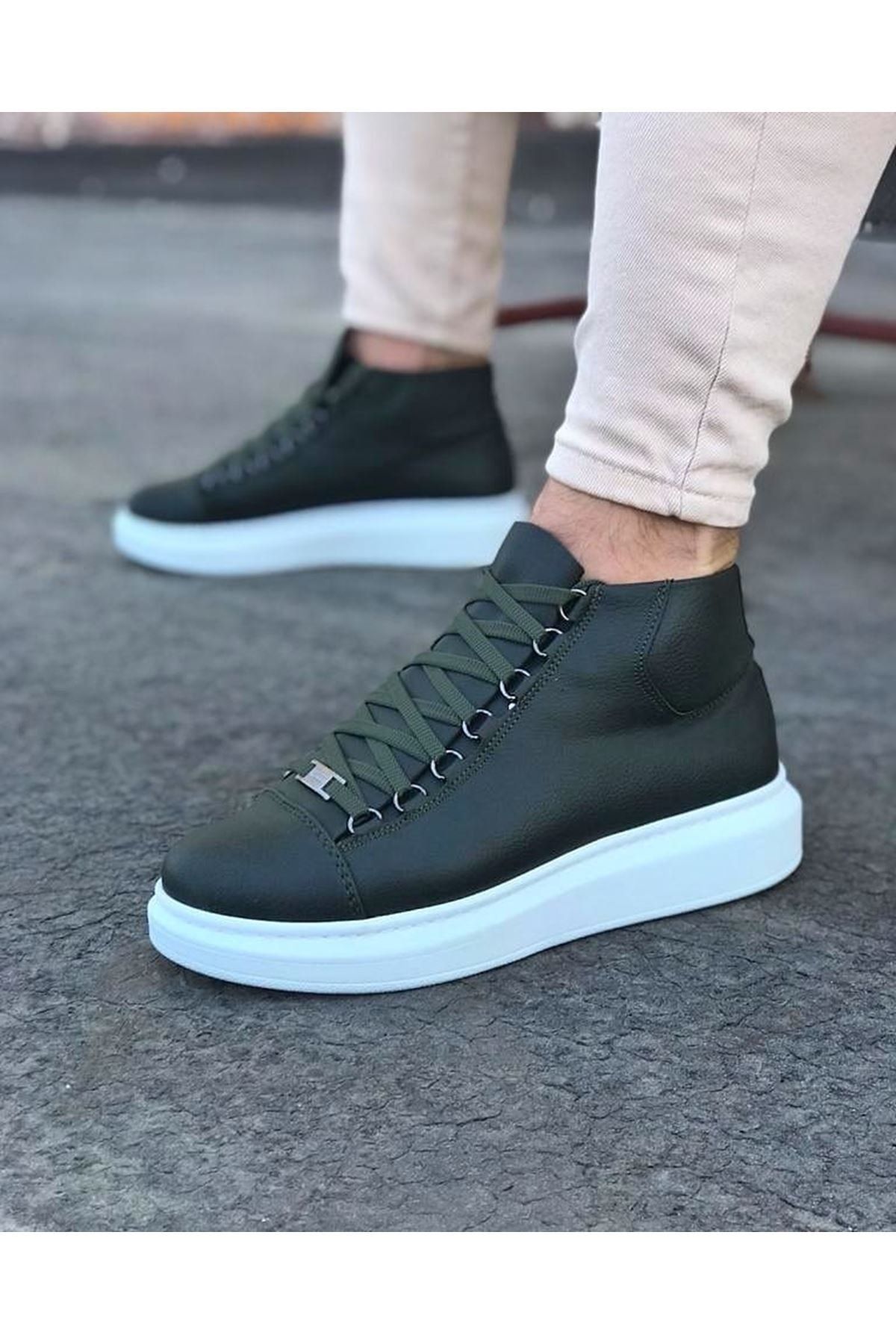 Erbilden Wagoon Wg032 Haki Bağcıklı Sneakers Yarım Bilek Bot