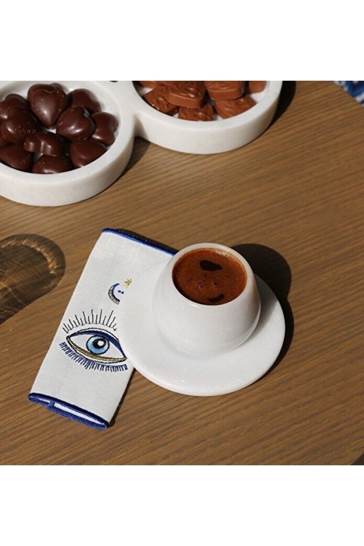 MIARIK DESIGN & DEKORASYON Beyaz Mermer Espresso Kahve Ve Türk Kahvesi Fincanı