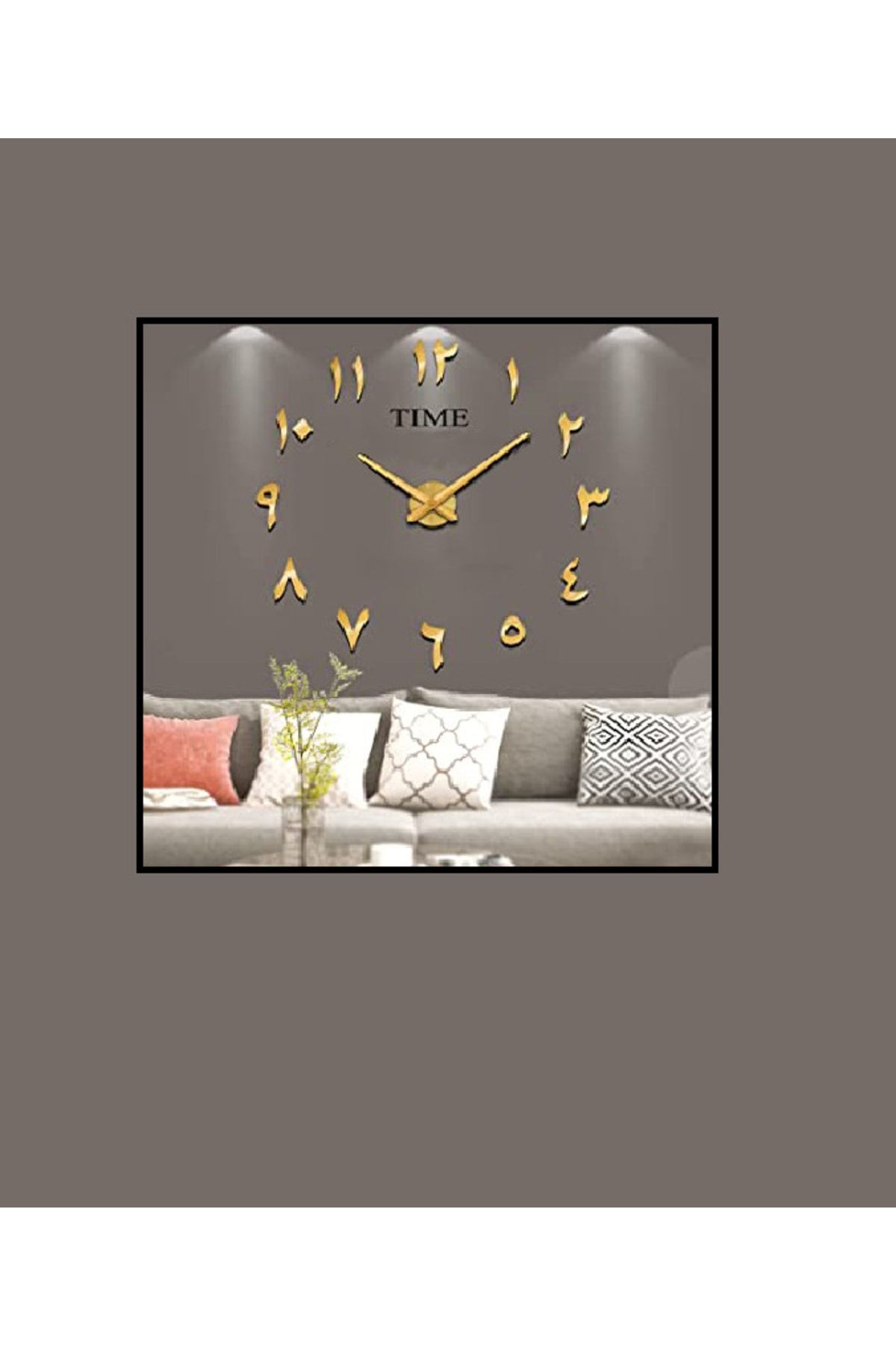 MİNAY HOME 3d Duvar Saati Arapça ???? Rakamlar Özel Tasarım Duvar Saati ( Patentli ) Altın