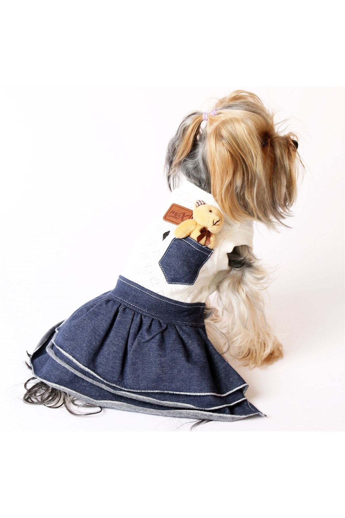 MAXSTYLESPET Pet Ayıcık Elbise - Lacivert Köpek Ve Kedi Kıyafeti