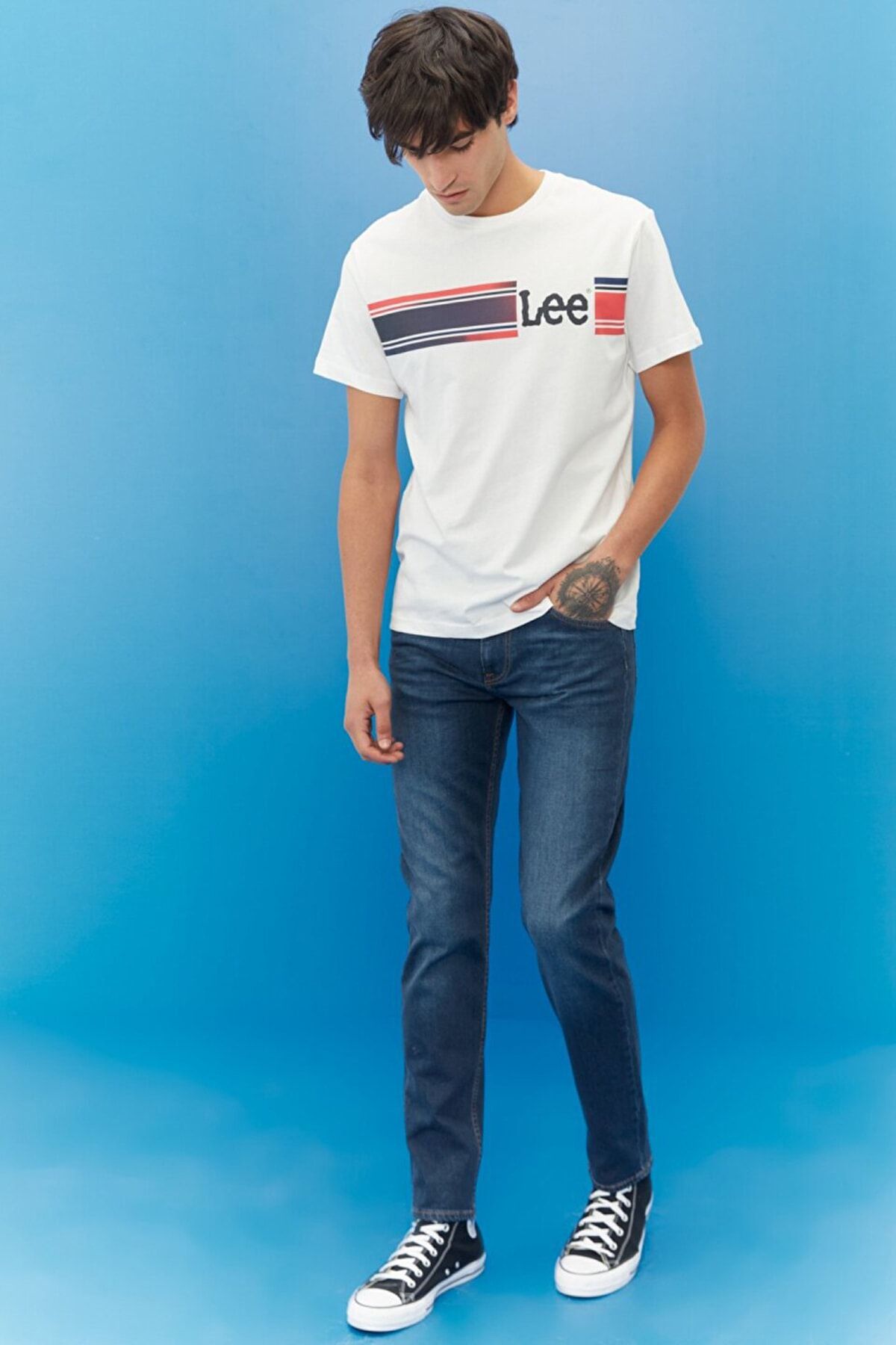 Lee Austin Regular Tapered Fit Yüksek Bel Dar Paça Streç Jeans Erkek Kot Pantolon L733003408 408