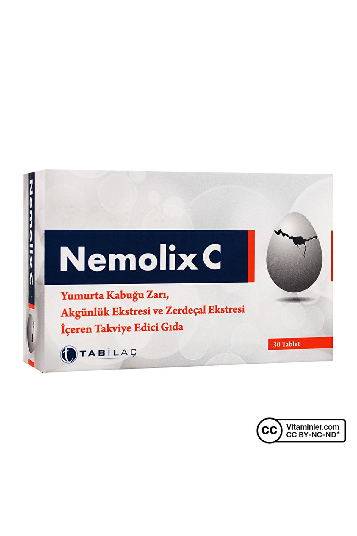 Tab Nemolix C Yumurta Kabugu Zarı 30 Let - Aromasız