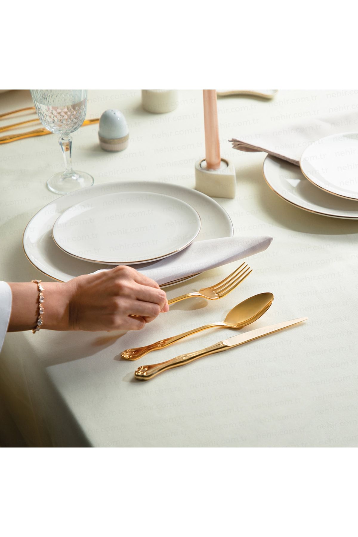Nehir 24 Parça 6 Kişilik Pearl Porselen Takımı