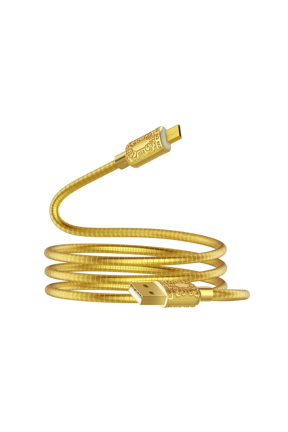 ACL Ack-90 Metal Sarım Golden 3amper Hızlı Şarj & Data Kablosu