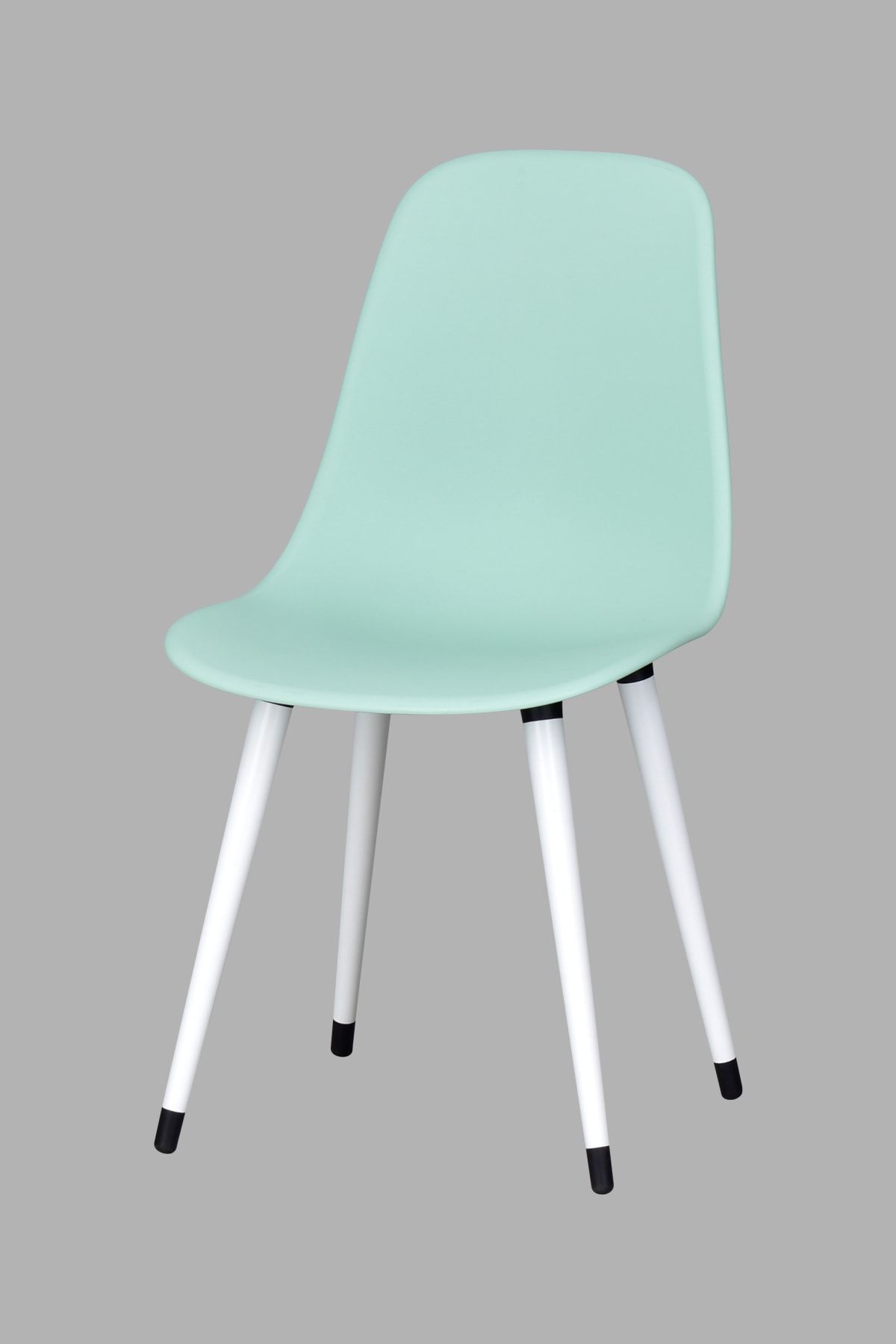 VİLİNZE Eames Beyaz Ahşap Ayak Plastik Mint Yeşili Sandalye