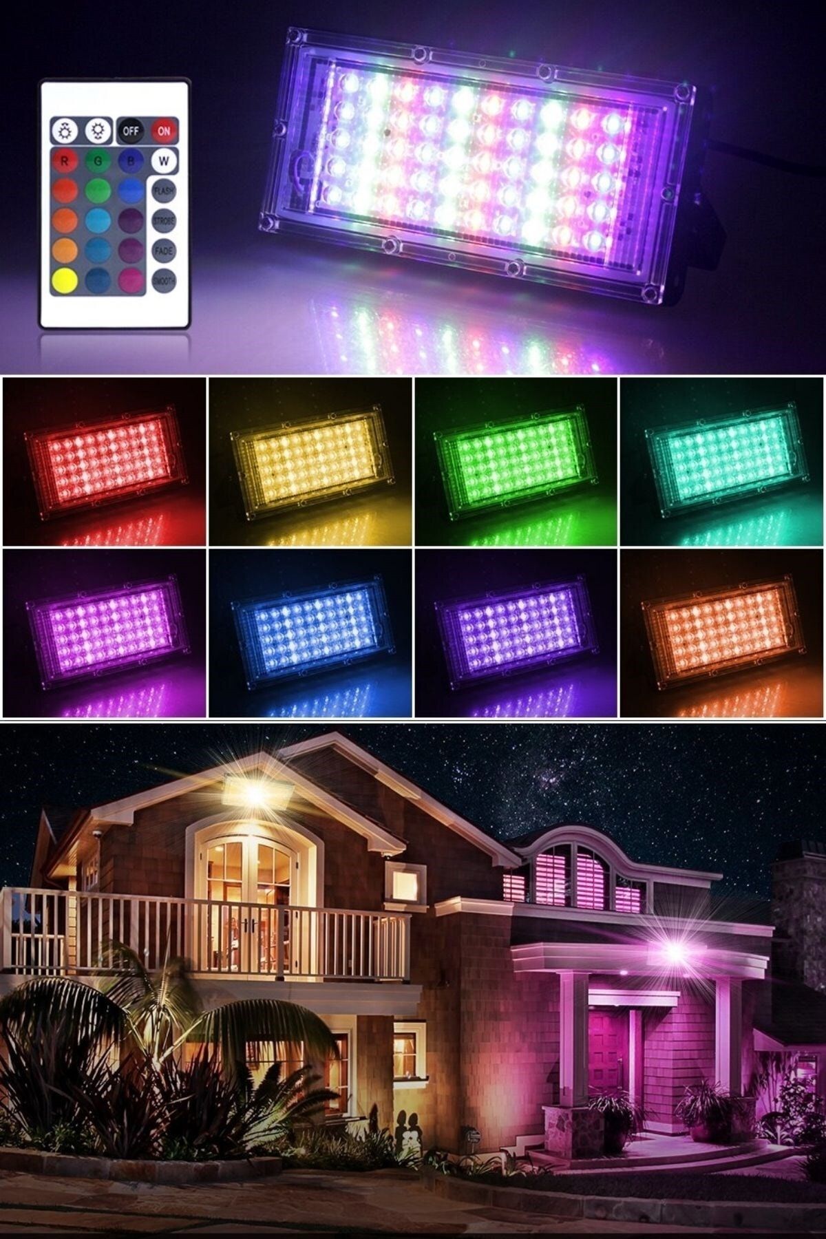 Buffer Kumandalı Dış Cephelerde Kullanıma Uygun Çok Renkli(rgb) Led Panel Işık