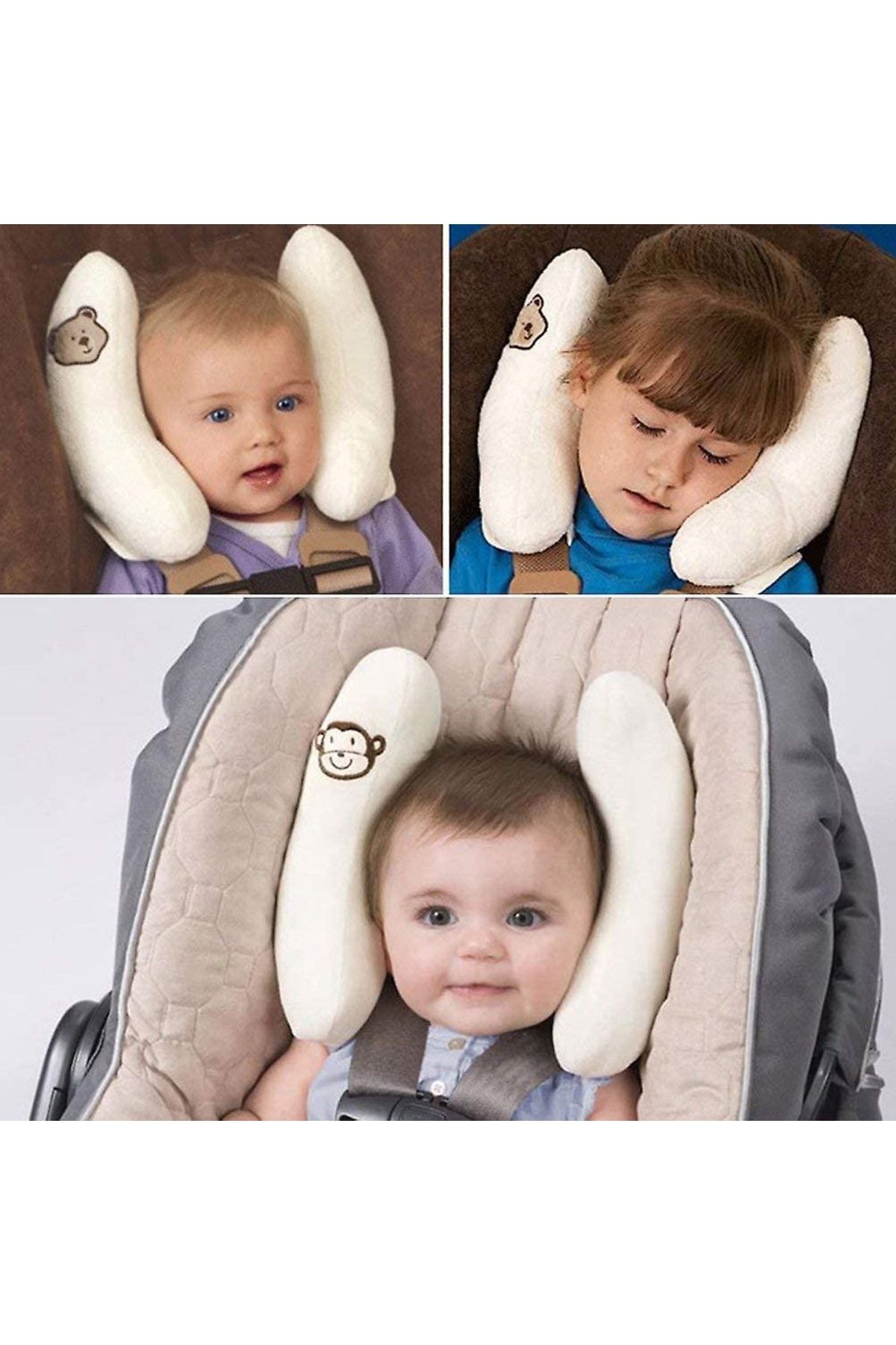Dilanmoda butik Krem Bebek İçin Bebek Arabası Rahat Kafalık Boyun Yastığı