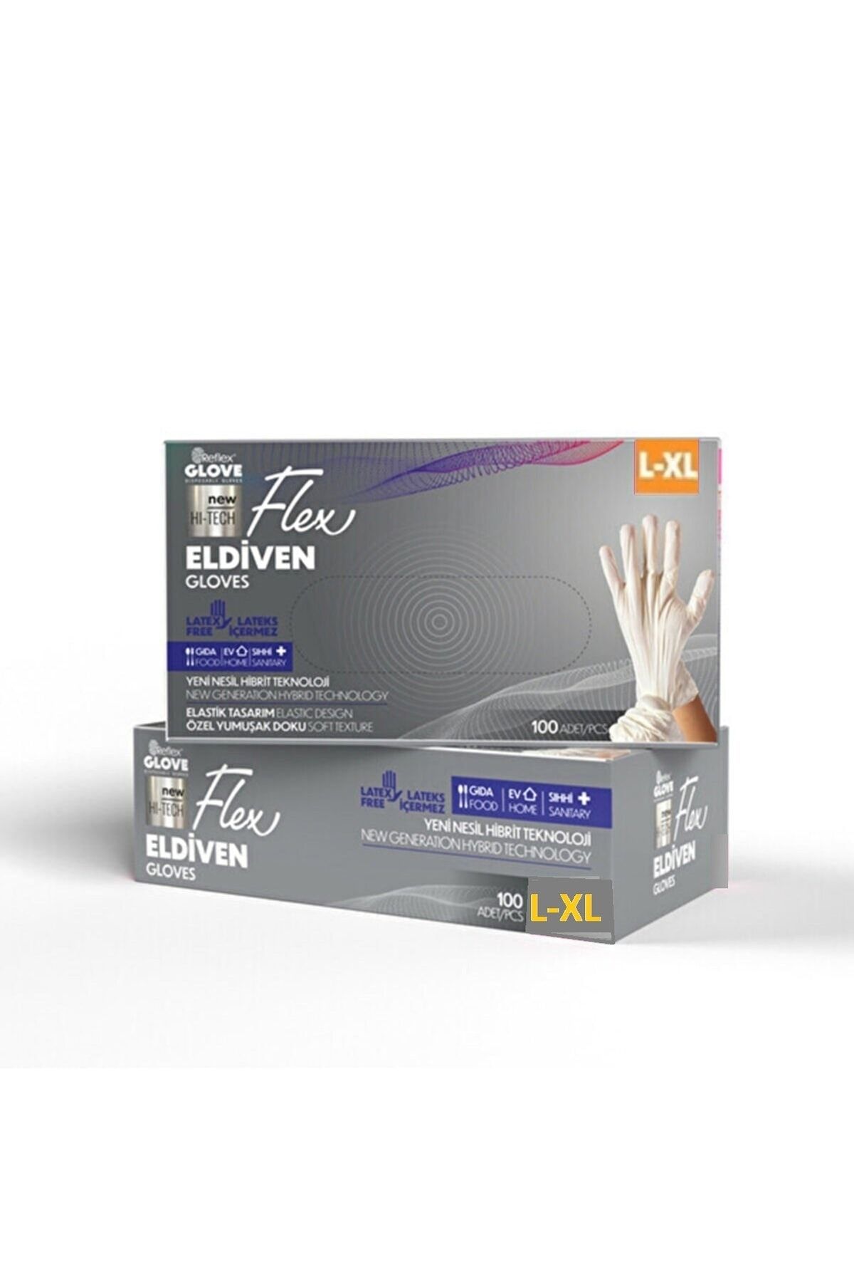 Reflex Flex Eldiven Glove Pudrasız 100 Lü Bej Krem Rengi / L-xl Beden Dayanıklı Eldiven Latex Içermez