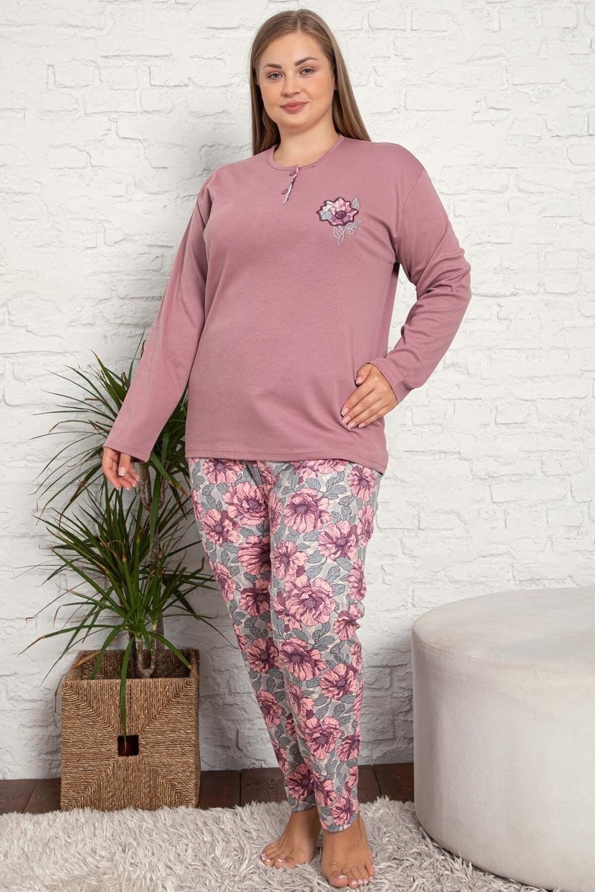 İklim 6996 Battal Uzunkol Interlok Pijama Takımı