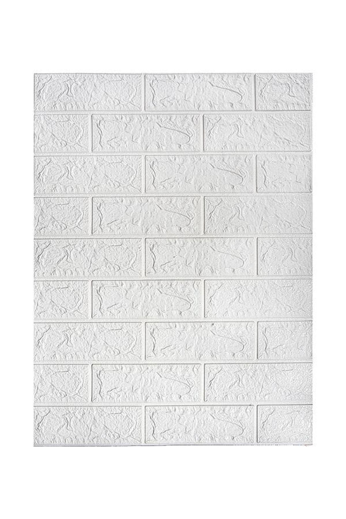 apelles Kendinden Yapışkanlı Esnek Köpük Beyaz Duvar Kağıdı Paneli 3d Boyutlu Tuğla Desen 70*50