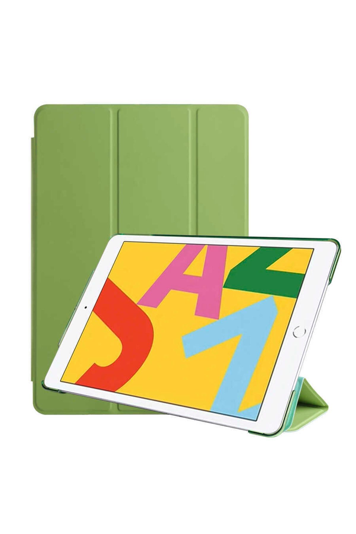 HTstore Tablet 10.2 2021 (9.NESİL) Smart Kapak Standlı 1-1 Kılıf-yeşil