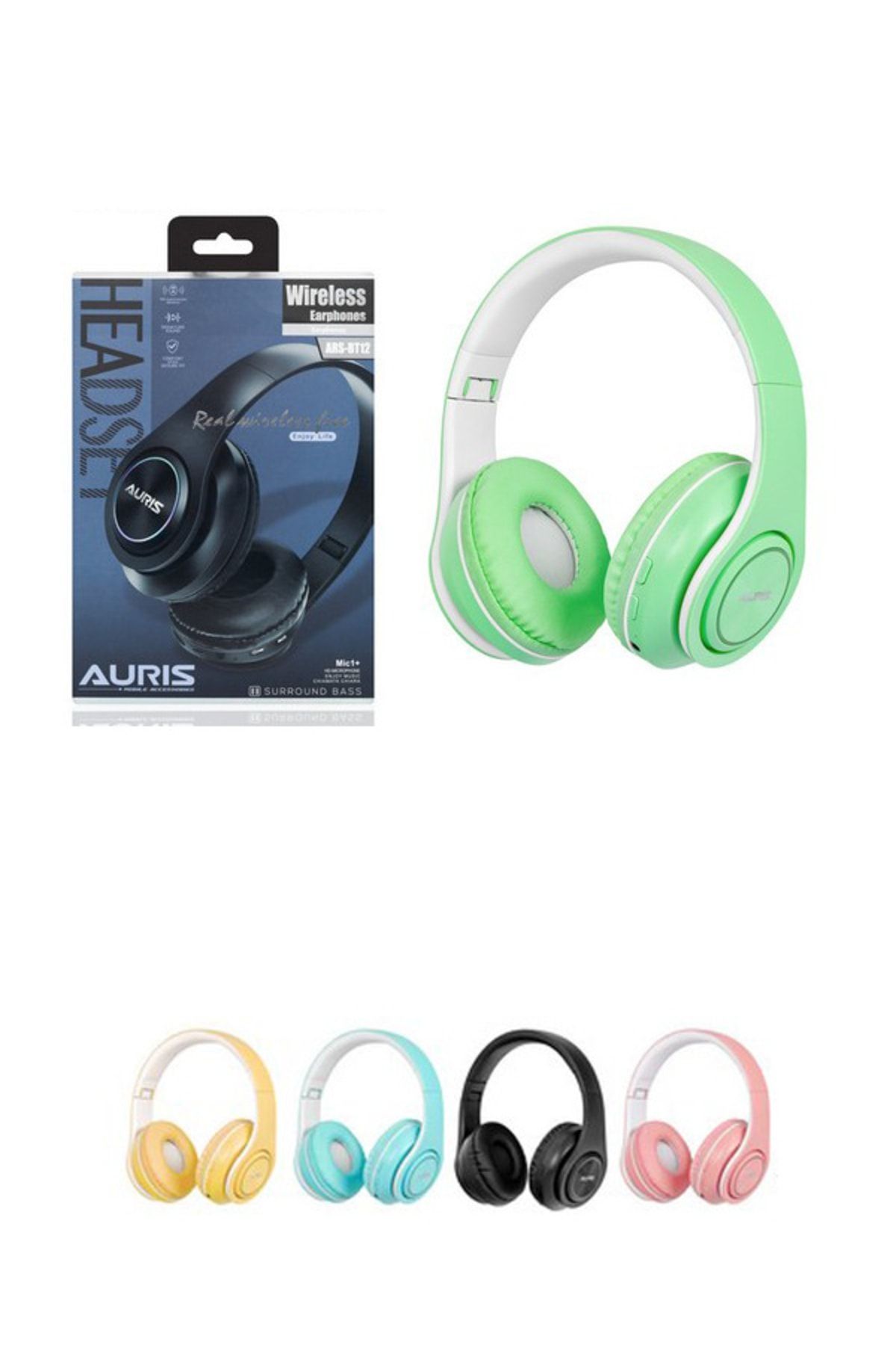 Auris Bluetooth Kulak Üstü Kulaklık Ars-bt12 Pembe