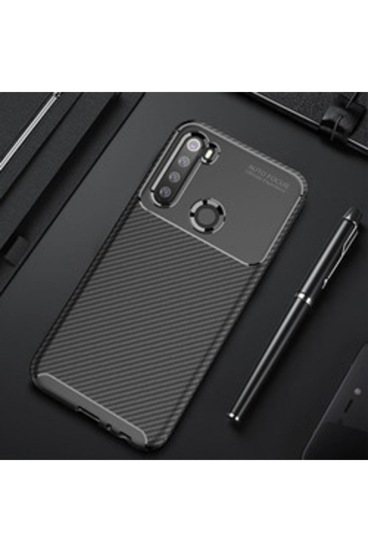 Zore Xiaomi Redmi Note 8 Elite Parmak Izi Yapmayan Karbon Tasarım Maximum Luxury