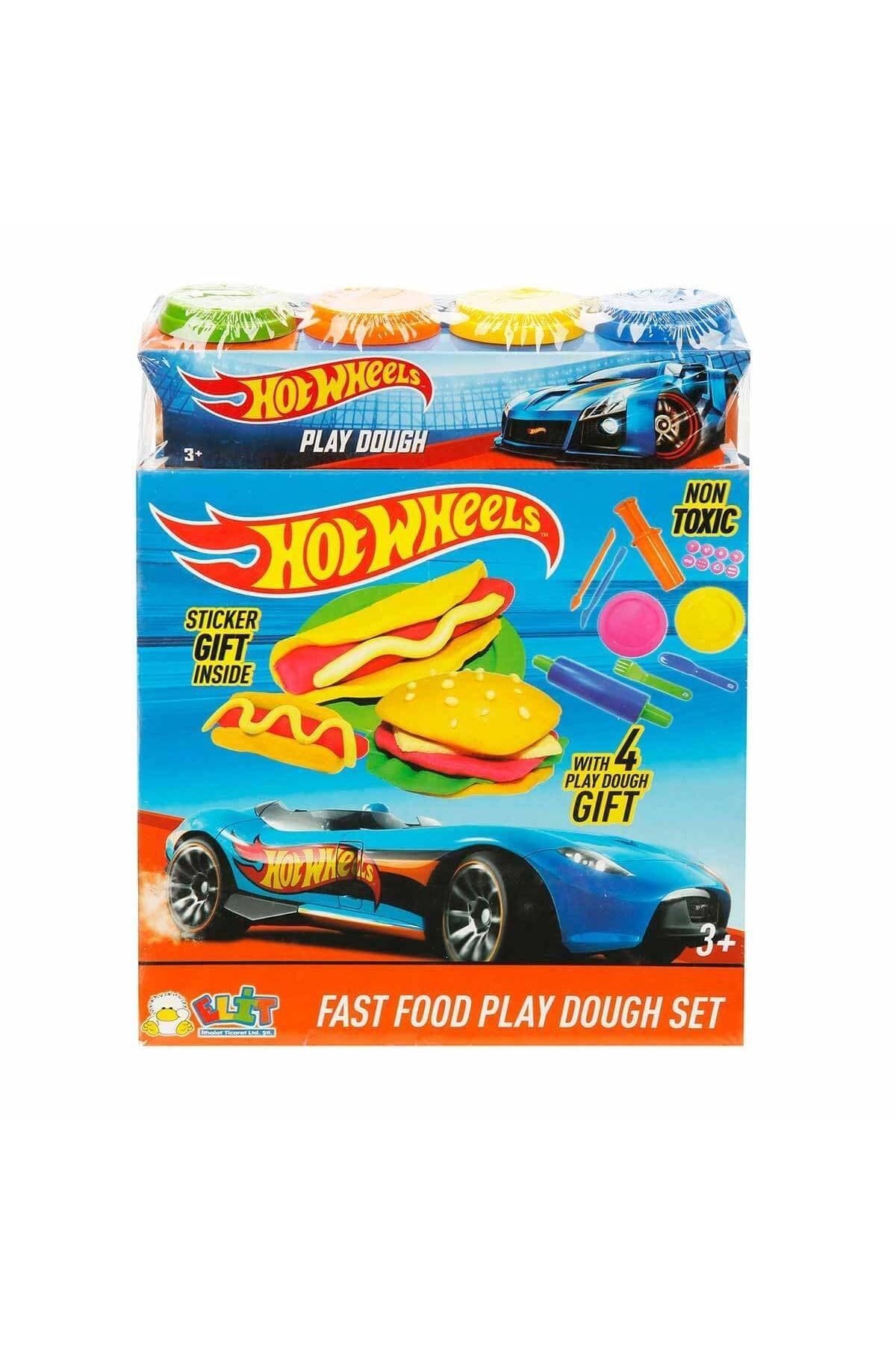 Hotwhells Hot Wheels Fast Food-4 Lü Oyun Hamuru Seti