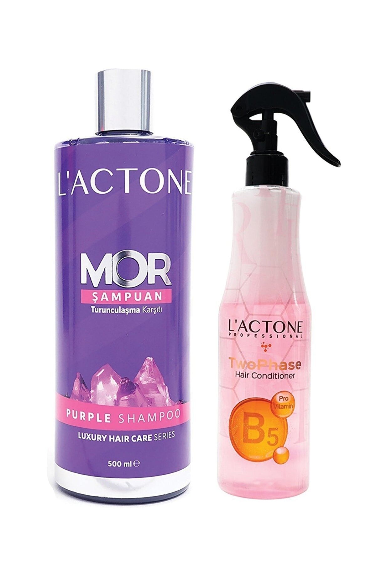 L'ACTONE Mor Şampuan + B5 Pro Vitamin Fön Suyu Saç Bakım Seti 1