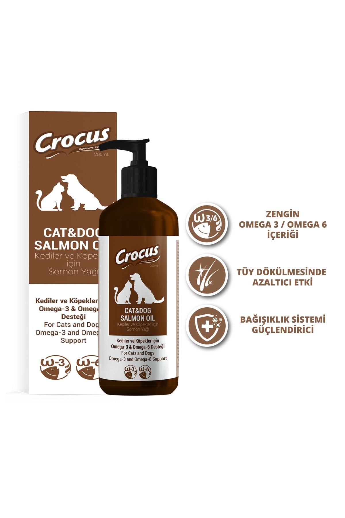 Crocus Kedi Köpek Somon Yağı 200 Ml_0