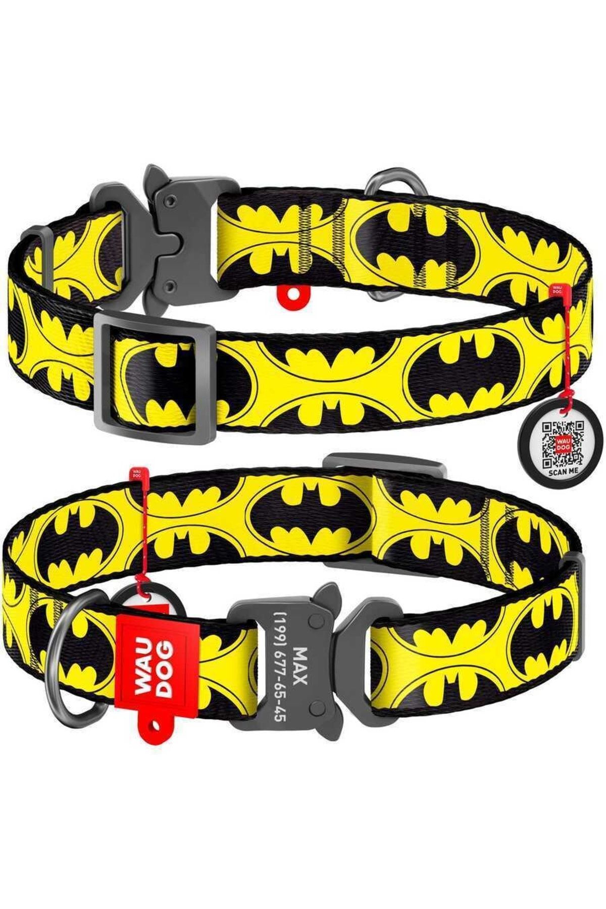 Genel Markalar Collar Waudog Batman Logolu Metal Tokalı Köpek Boyun Tasması