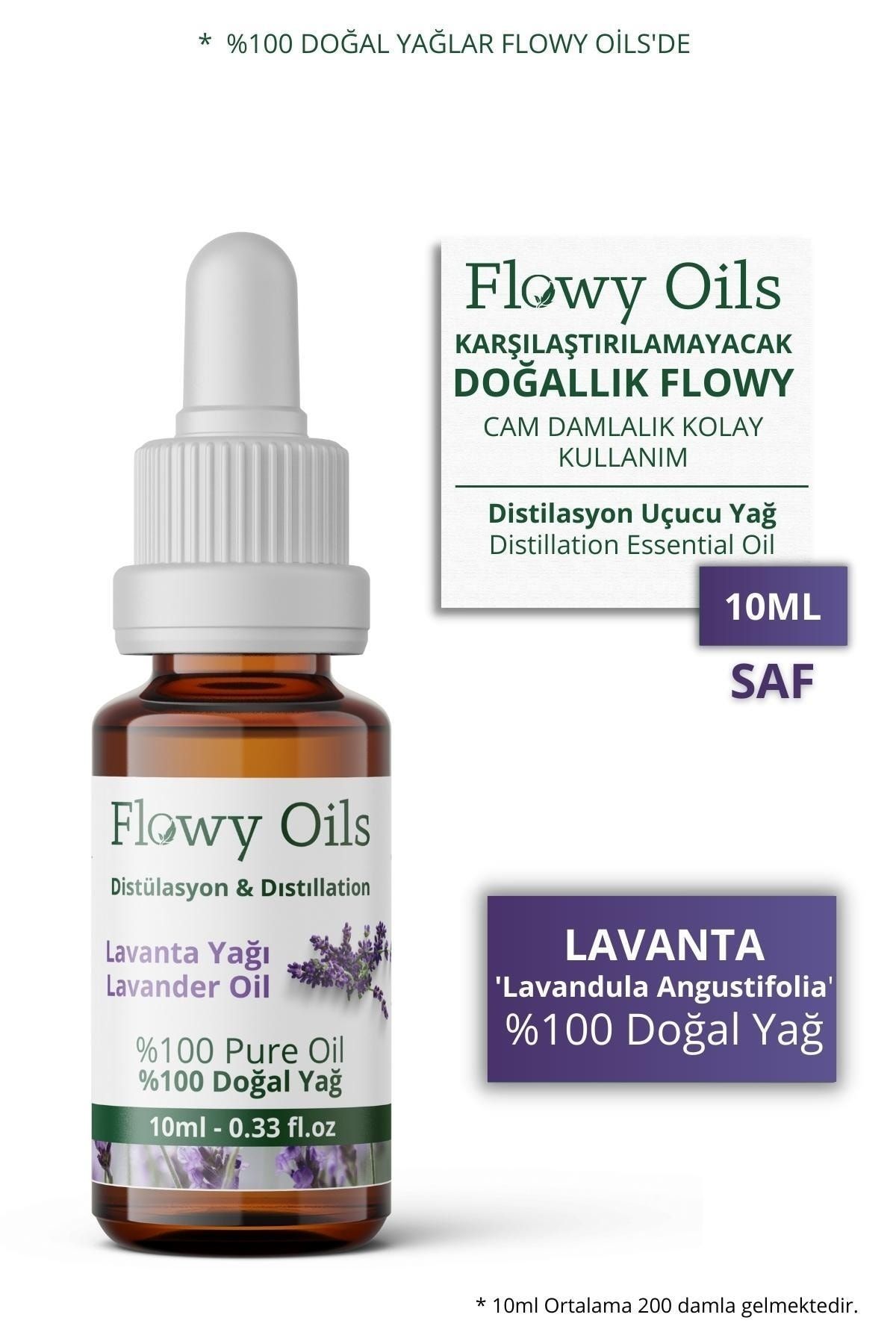 Flowy Oils Lavanta Yağı %100 Doğal Bitkisel Uçucu Yağ Lavender Oil 10ml