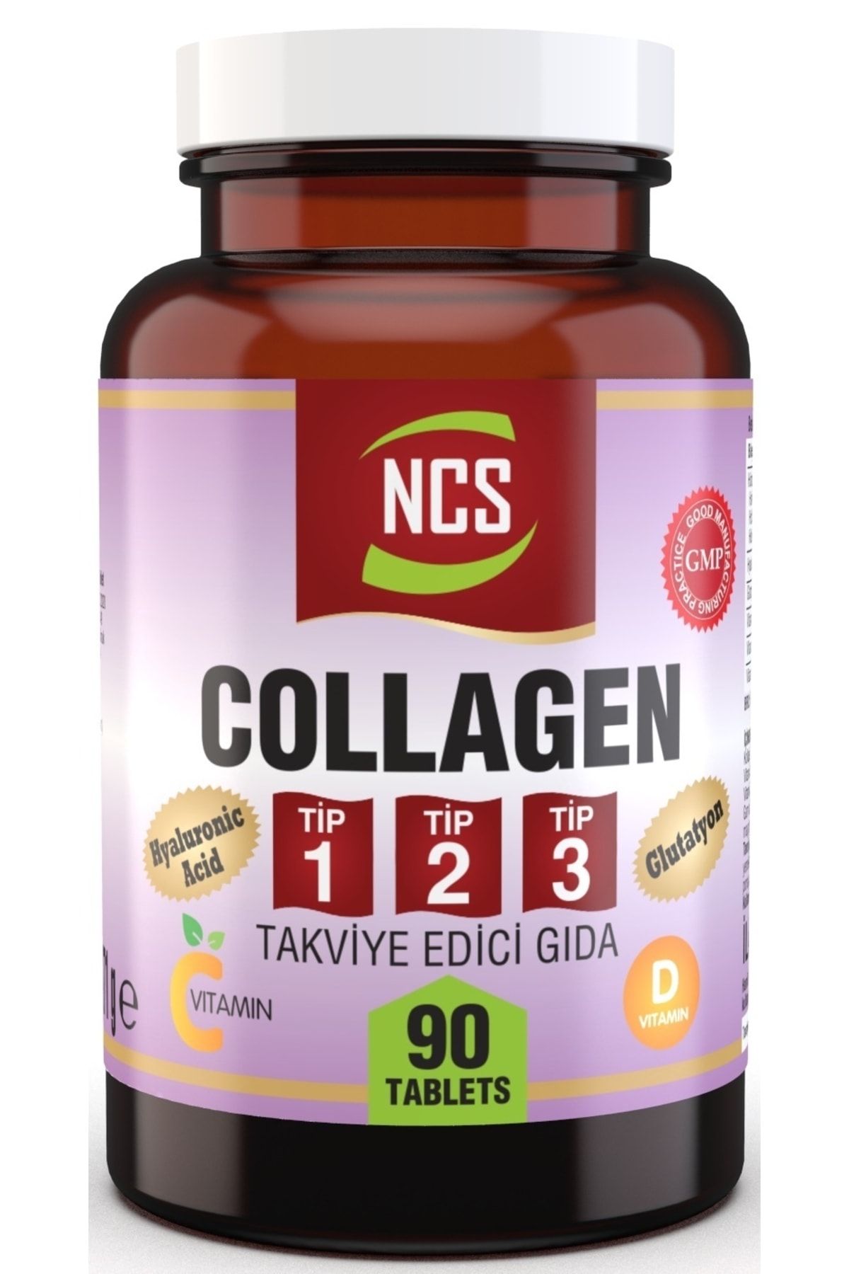 Ncs 90 Tablet Hidrolize Collagen (kolajen) Type (tip) 1-2-3 Hyaluronic Acid Vitamin C Glutatyon