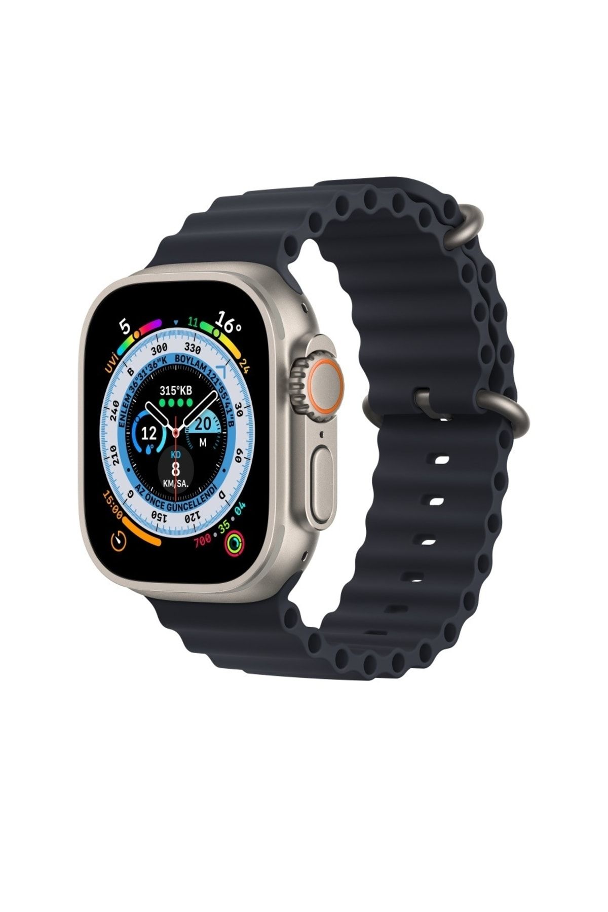 UnDePlus Apple Watch 42mm 44mm 45mm 49mm 1/2/3/4/5/6/se/se2/7/8/9/ultra 1/2 Kordon Ocean Silikon Kordon