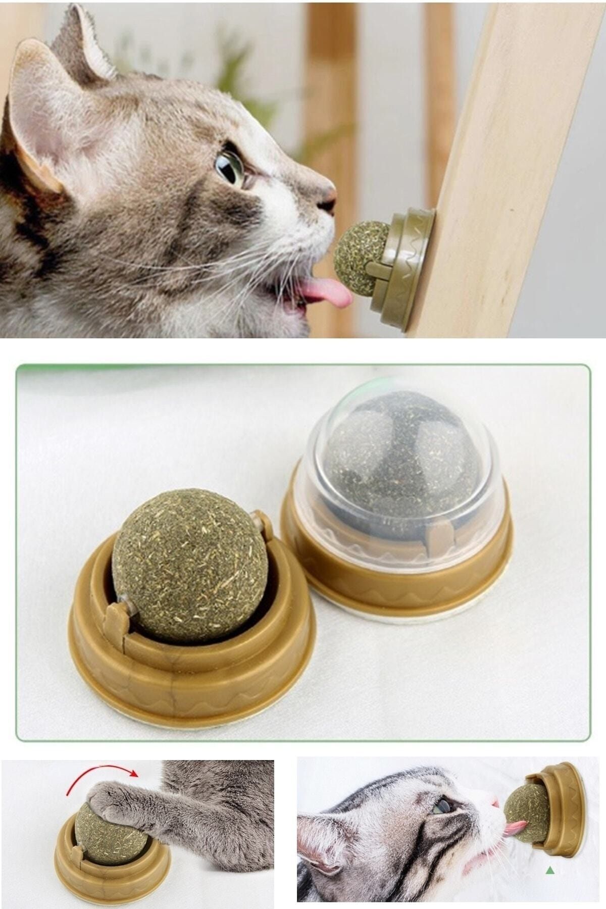 Kitchen Live Doğal Catnipli Yenilebilir Kedi Nanesi Otu Oyun Topu Oyuncağı Cat Mint Top Oyuncak Kedi Yalama Topu