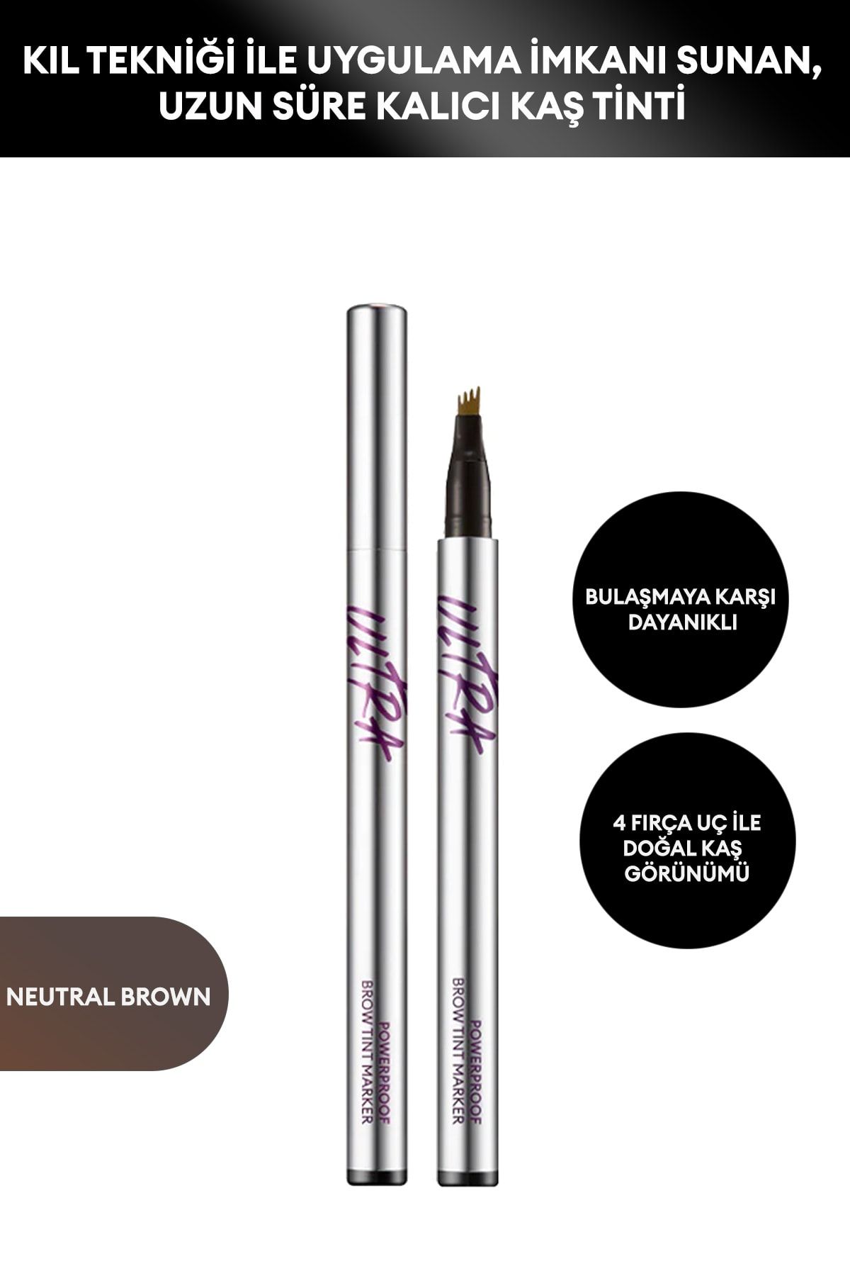 Missha Kıl Tekniği Ile Uygulama Imkanı Sunan ,uzun Süre Kalıcı Kaş Tinti Tint Marker (neutral Brown)