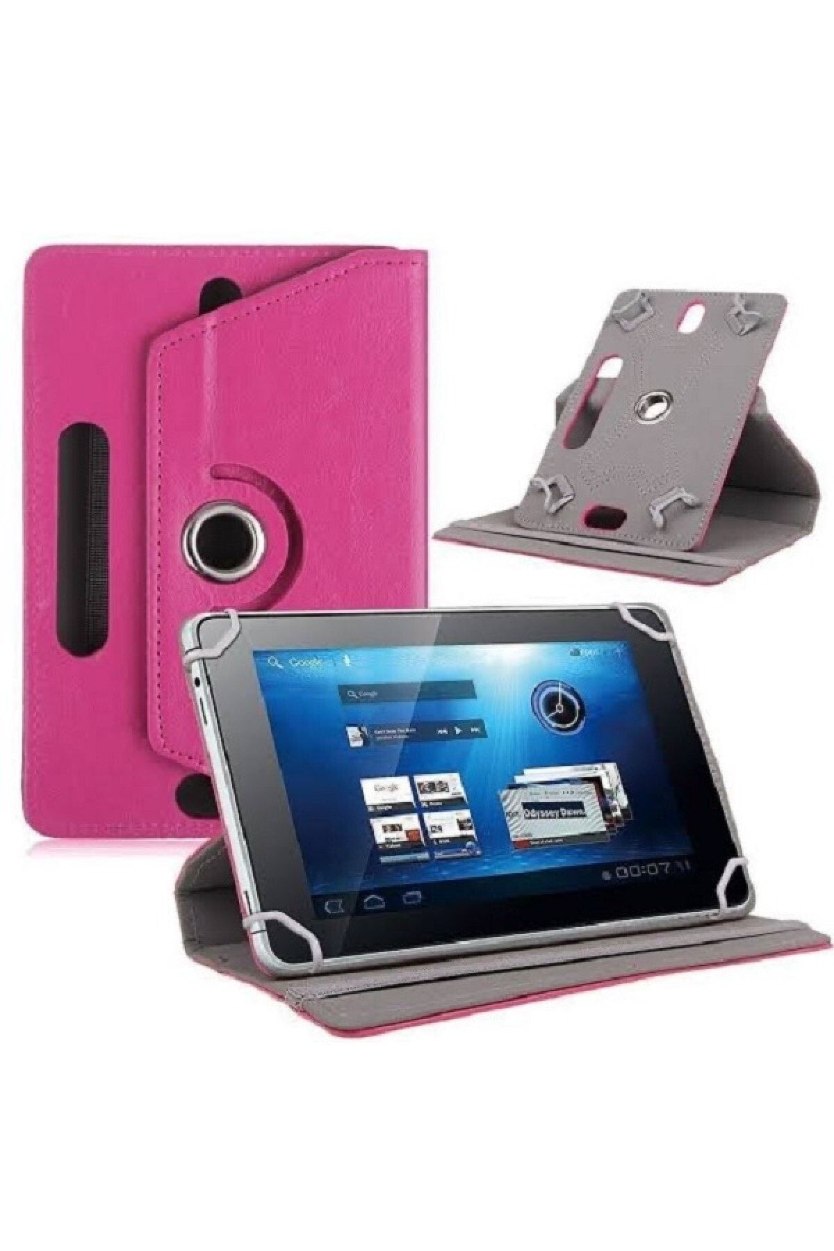 delux case Lenovo Smart Tab M8 Tb-850fs Za5c0062t 8 Inch Uyumlu Deri Tablet Kılıf Sıtandlı 360° Dönebilen