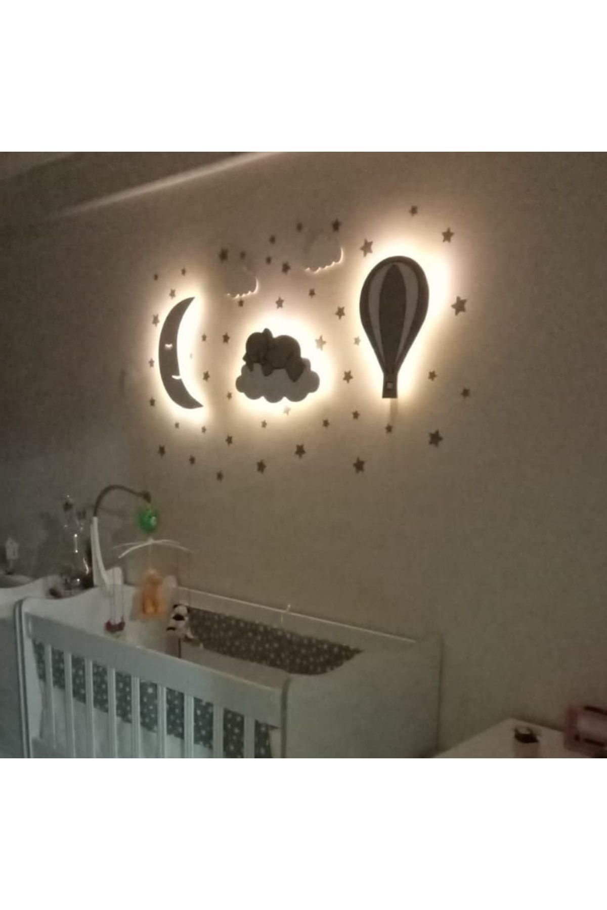 RoyaL Kids Çocuk Odası Dekoratif Ahşap Gece Lambası Ledli Aydınlatma