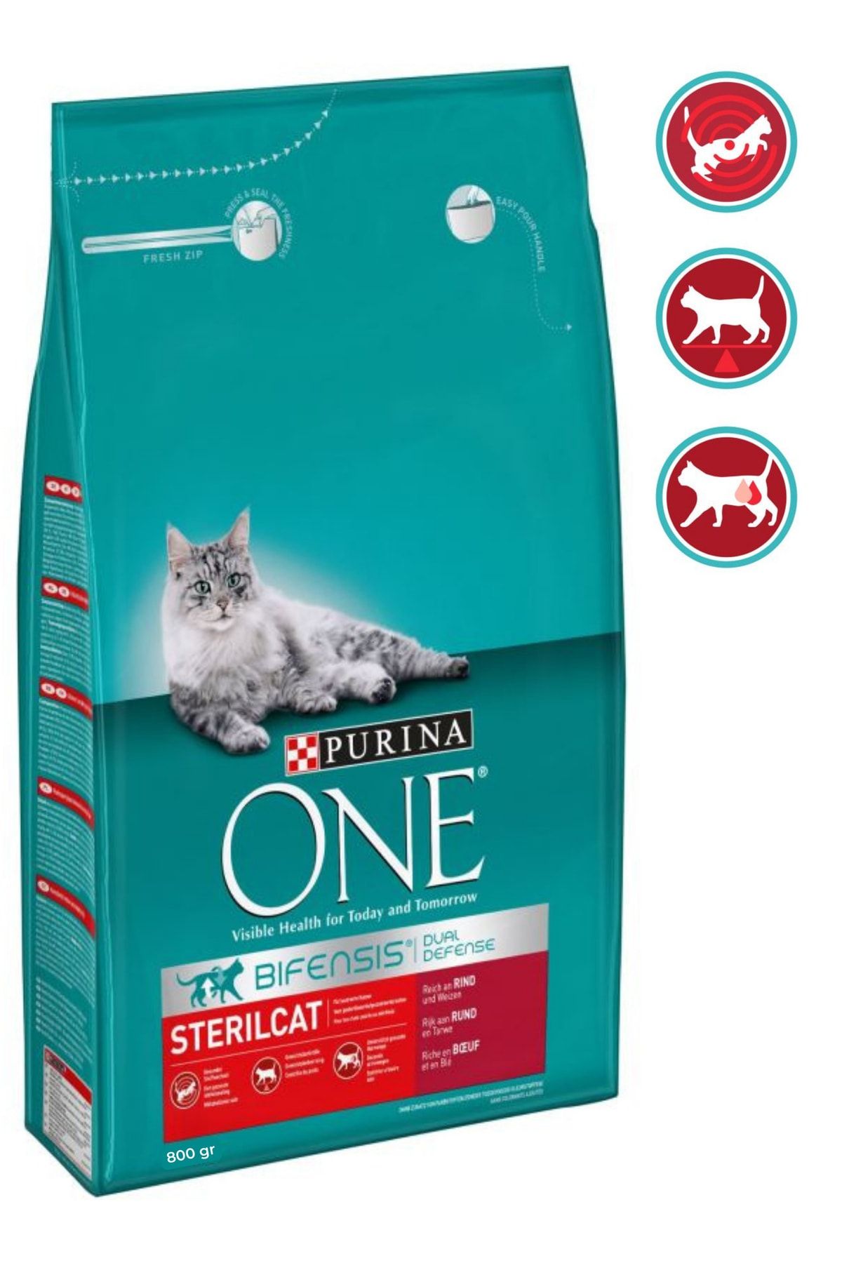 Purina One Bifensis Beef Sterilised Cat Food Sığır Etli Kısırlaştırılmış Kedi Maması 800 gr