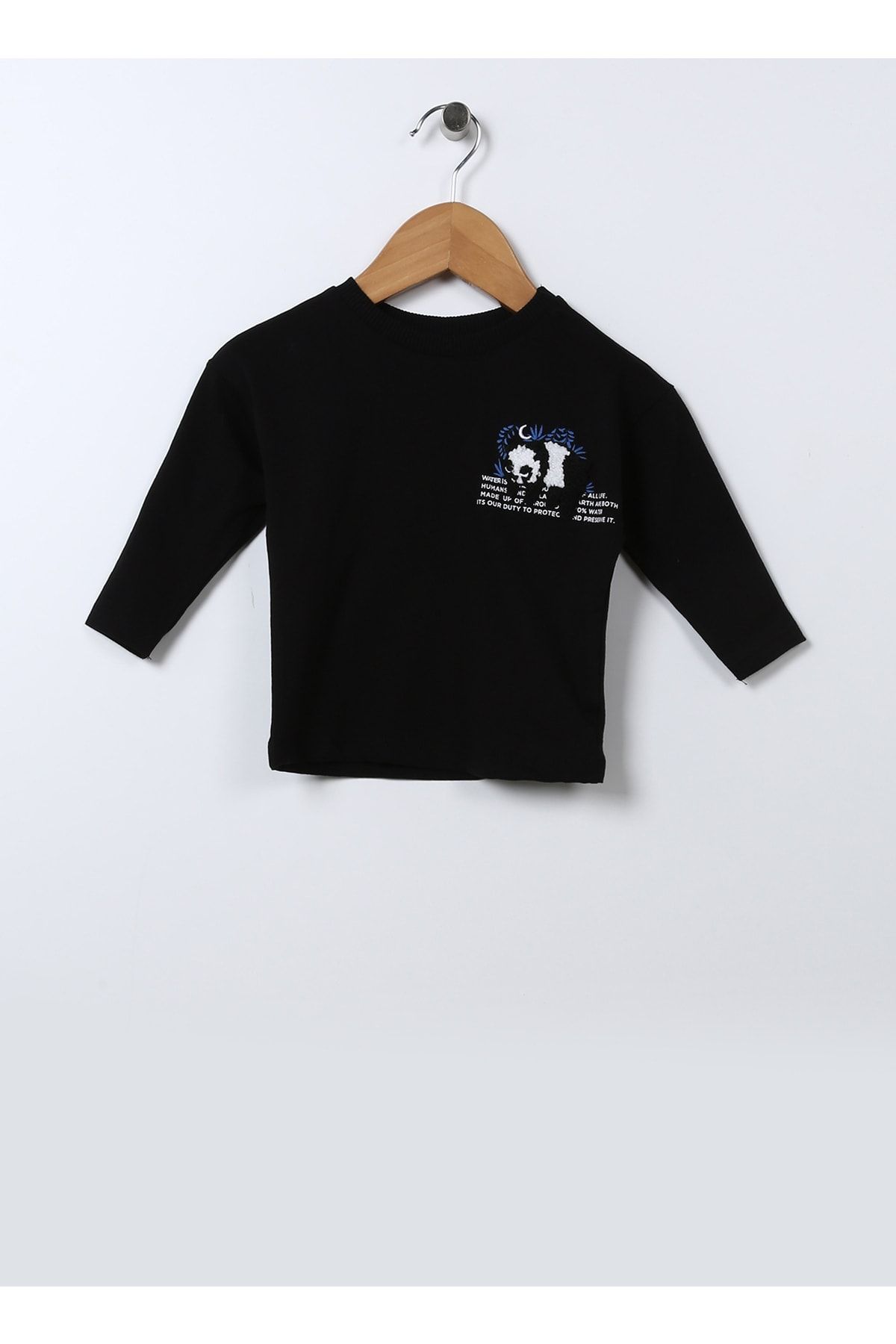 Mammaramma Nakışlı Siyah Bebek T-shirt 22fwb-45