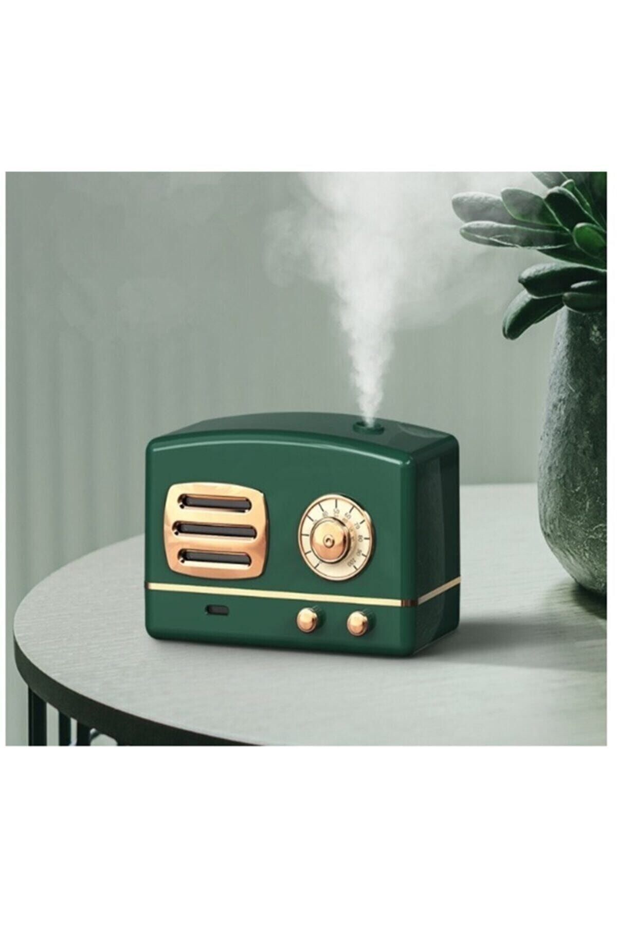 ALISVERİŞ ZAMANI Yeşil Nostalji Radyo Görünümlü Araç & Ev Ultrasonik Hava Nemlendirici Aroma Esansiyel Buhar Makinesi