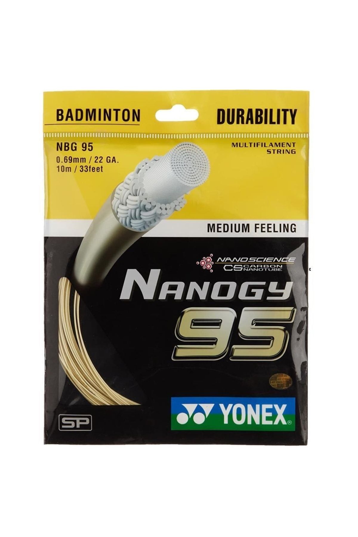 Yonex Nanogy 95 Tekli Badminton Kordajı Altın Rengi