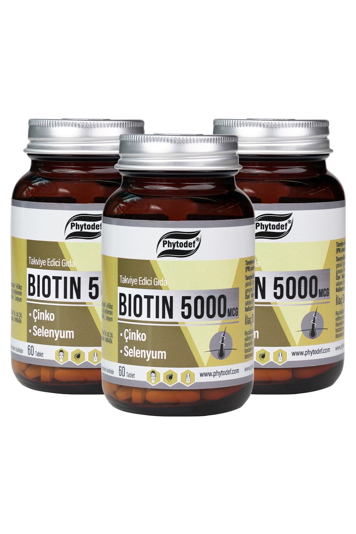 Phytodef Biotin 5000 Mcg - 60 Tablet X 3 Adet