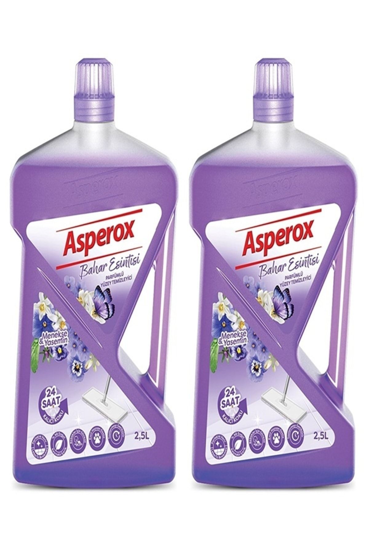 ASPEROX Yüzey Temizleyici Menekşe & Yasemin 2,5 Litre X 2 Li Ekonomik Paket