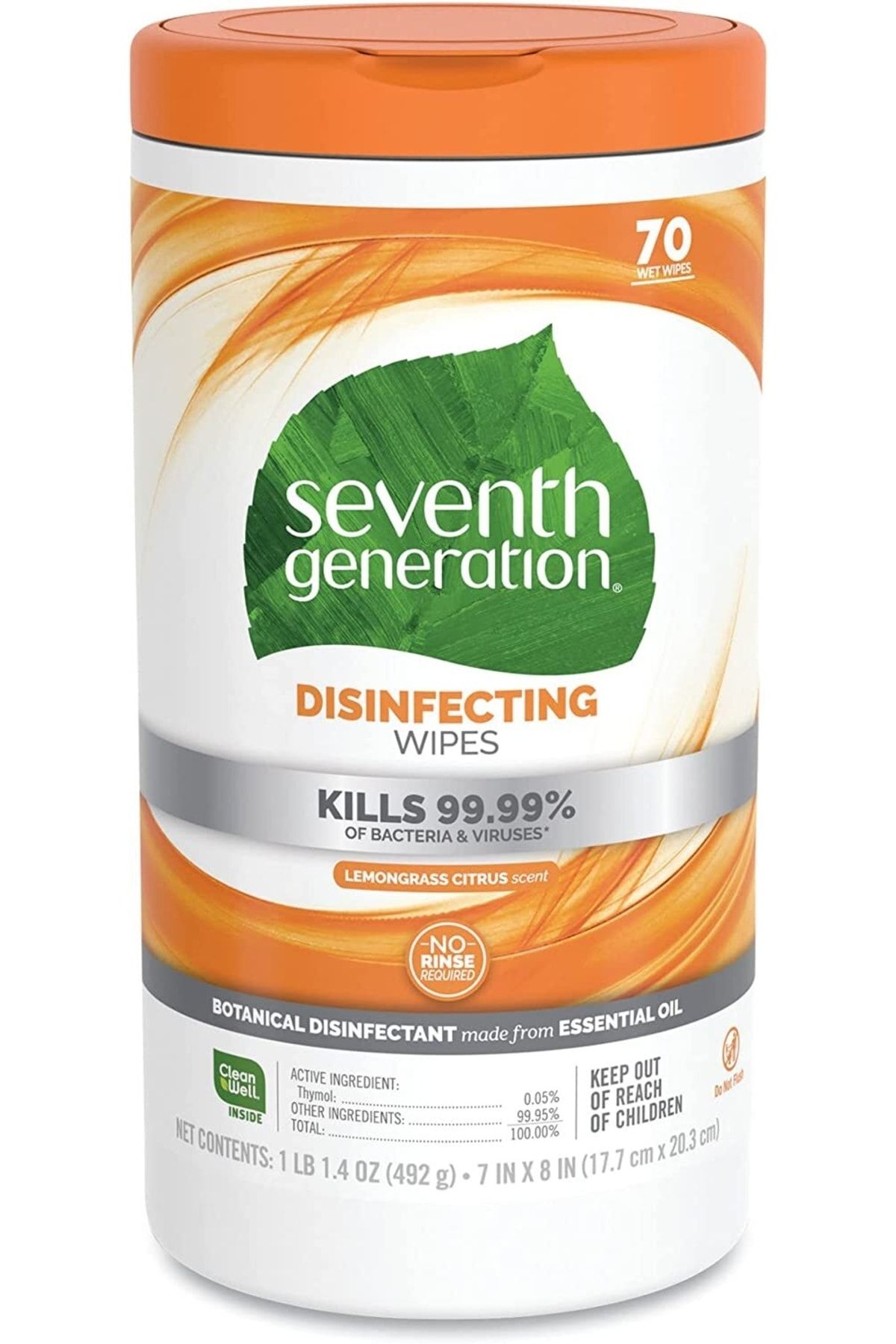 Seventh Generation Disinfecting Wipes 70 Adet