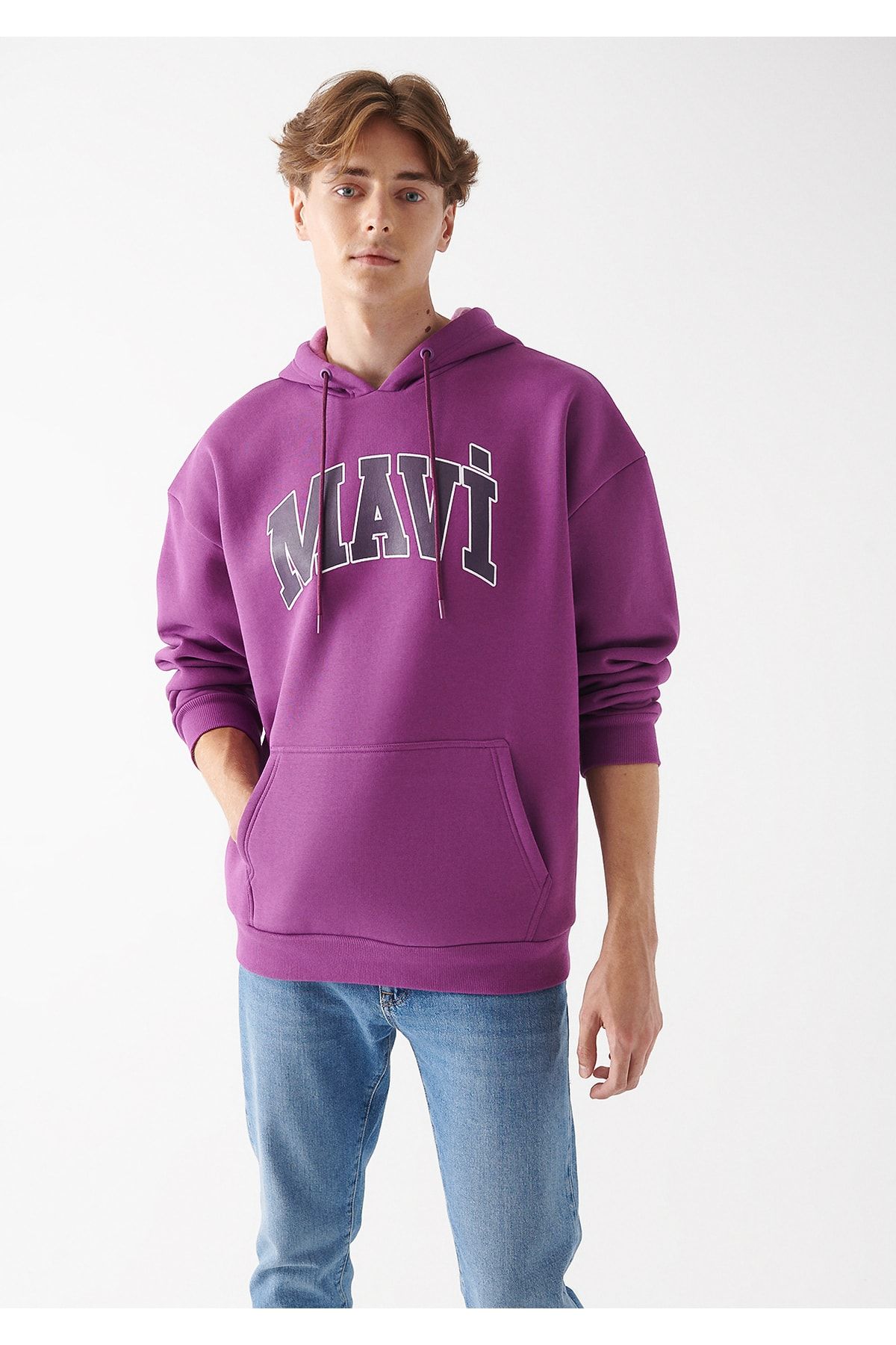 Mavi Erkek Logo Baskılı Mor Sweatshirt 067149-70681