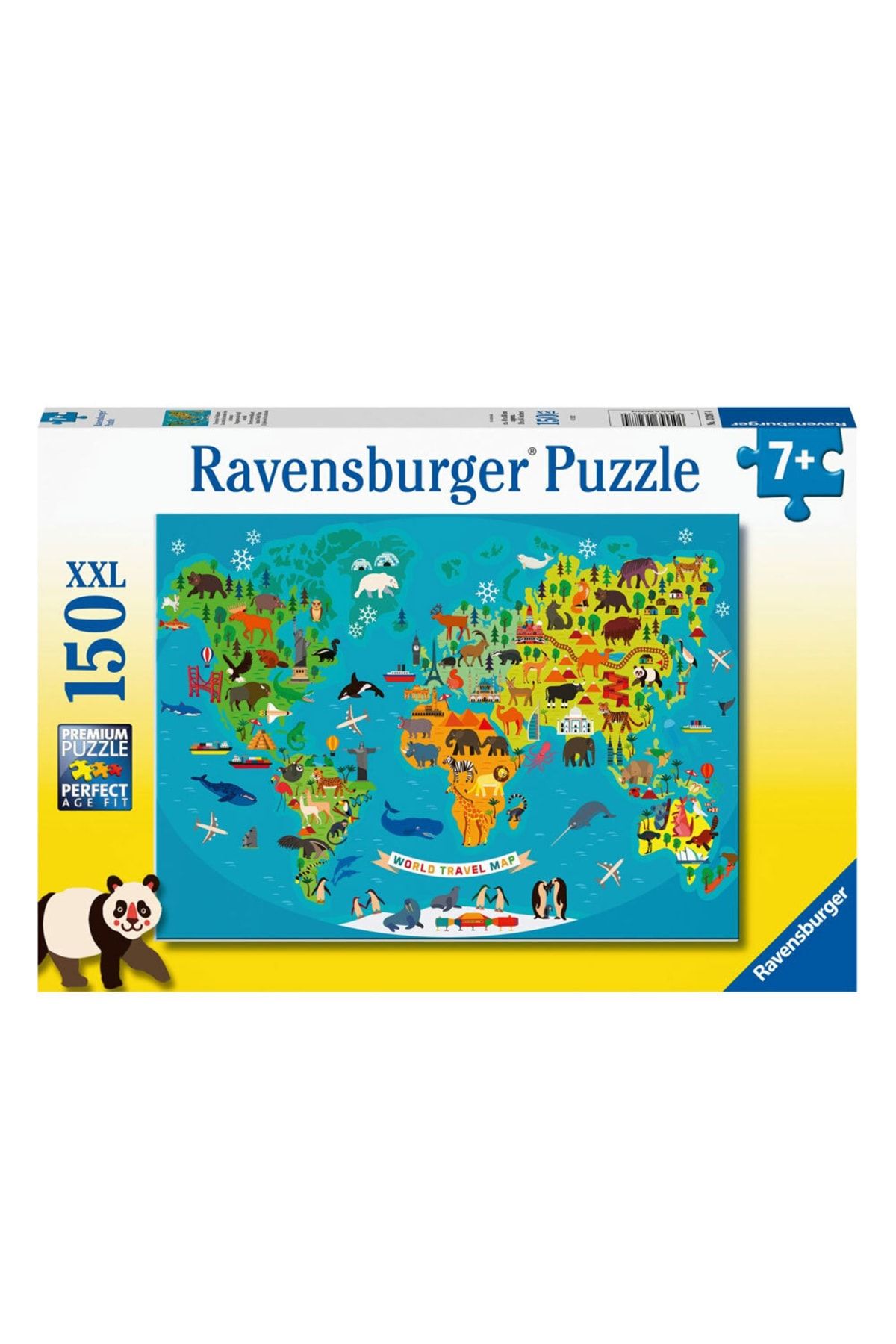RAVENSBURGER 150 Parça Puzzle Hayvanlı Harita 132874