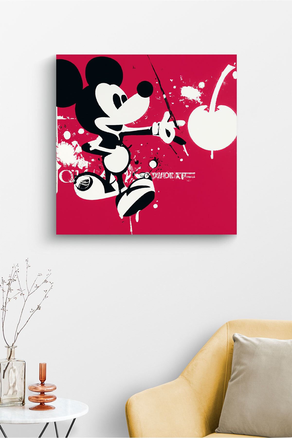 BSB Mickey Mouse Temalı Kanvas Duvar Salon Tablosu